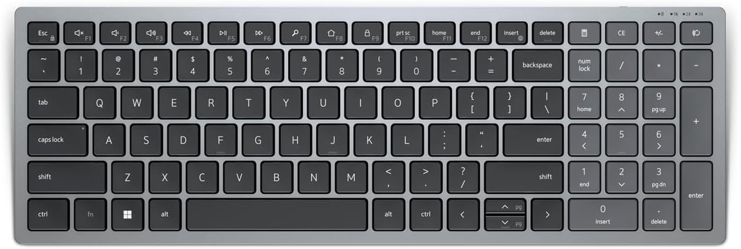 Dell Wireless Keyboard - KB740, Titan Grey, Full-Size, QWERTY US, Scissor Keys, (2.4 Ghz & Bluetooth 5.0), up to 36 Months Runtime &ndash; Long-Lasting Battery, Elevated Typing image number 5