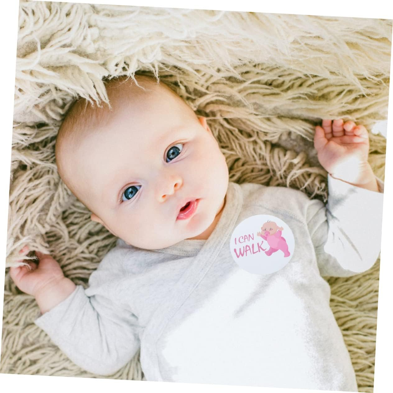 Kisangel 64Pcs First Year Milestone Stickers Monthly Growth Chart Holiday Decor for Parents