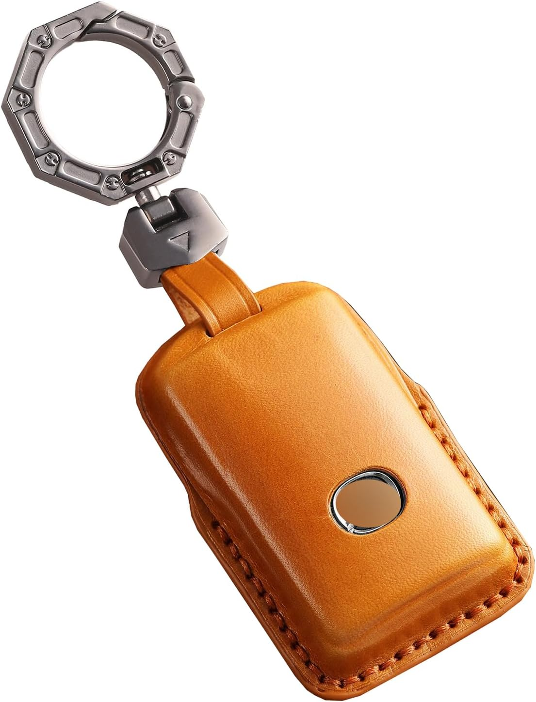 Ontto Leather Car Key Fob Cover Fit for Mazda 3 Alexa Mazda 3 CX-30 CX-5 CX-9 Mazda 3 Sedan 2019 2020 Smart Leather Key Case Keyring Key Shell Holder Bag Keychian