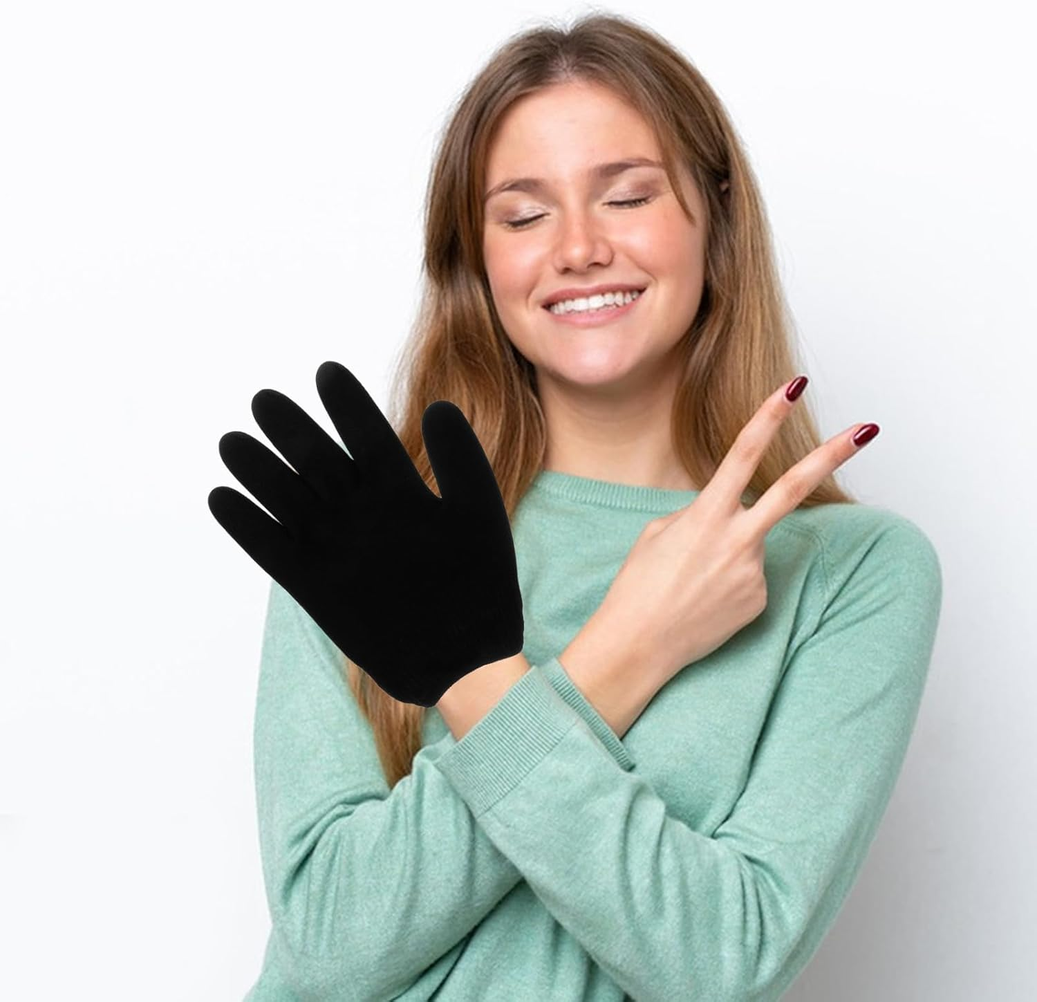 Hydrating Gel Hand Gloves for Moisturizing Exfoliating Skin Brightening Treatment for Dry Cracked Hands Reusable Silicone Spa Mittens for Softening and Repairing Suitable for Men image number 2