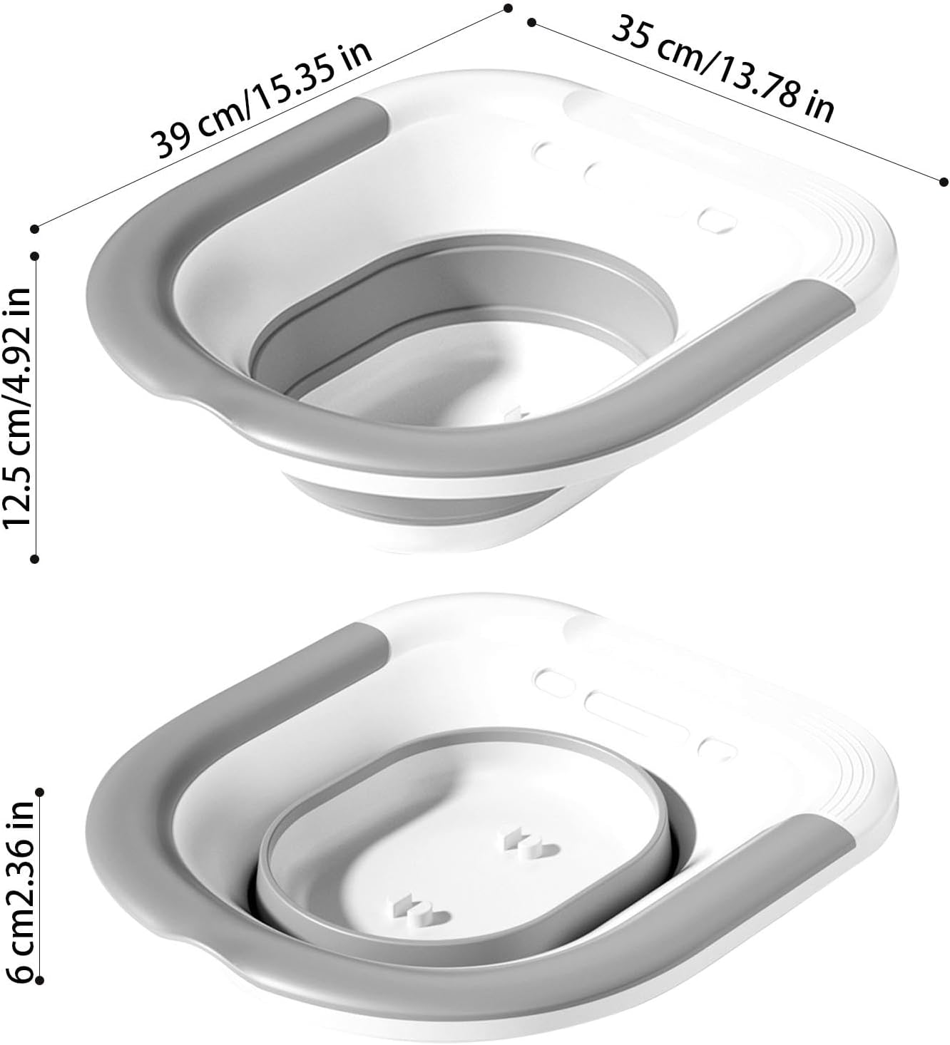 Bmucp Folding Toilet Seat Bath, Folding Seat Bathtub for Toilet - Portable Ergonomic Washbasin Bathtub Sit Bust Toilet, North Squat Bath Soak Sitz Bath Washbasin Hemorrhoid Patient Care Postpartum - Purple image number 6