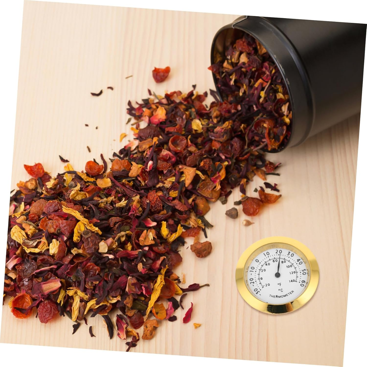 STAHAD 2Pcs Mini round Temperature and Humidity Monitor for Home Office Nursery Accurate Analog Hygrometer Gauge for Guitar Cases and Indoor Environment Portable Gold Dial image number 5