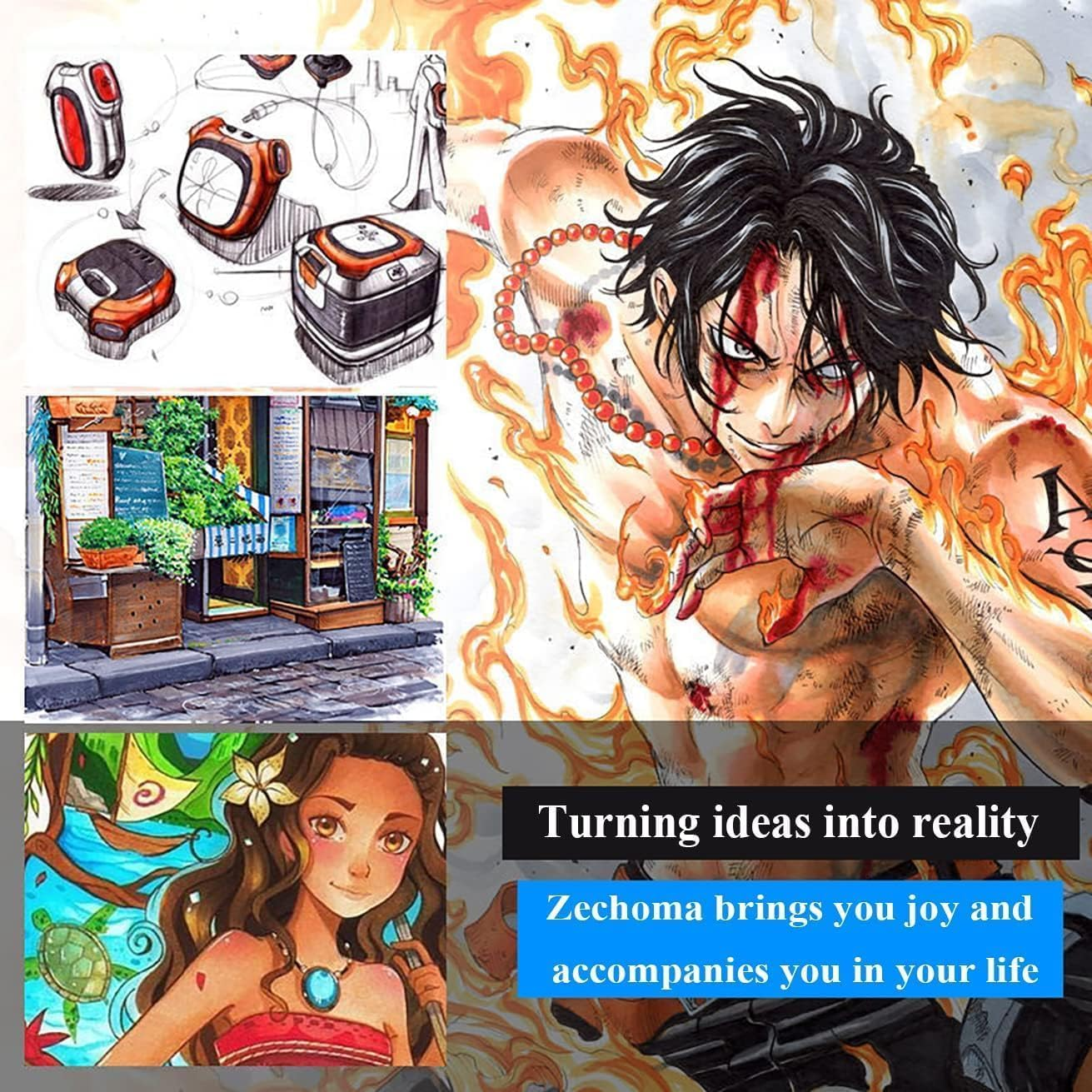 80 Colors Alcohol Markers Art Markers for Kids and Adult Drawing Markers Dual Tip Coloring Painting Perfect for Boys Girls Students Gift,With Organizing Case and Album of Painting image number 6