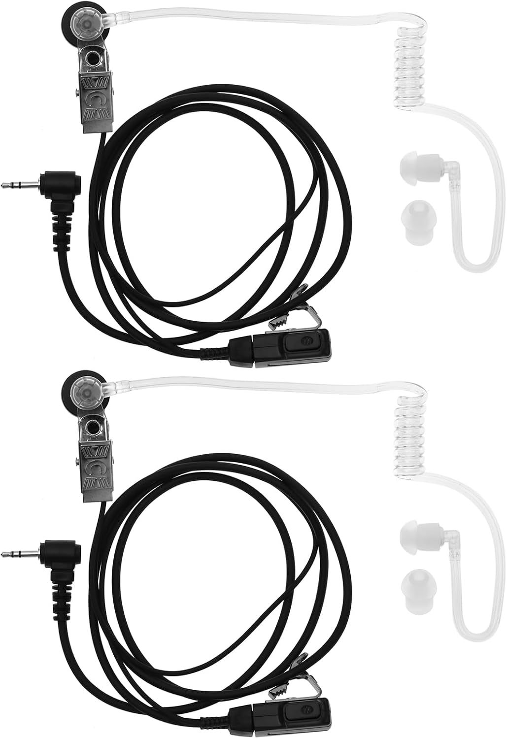 Emagtech 2Pcs 2.5Mm Walkie Talkie Acoustic Tube Headsets Compatible with Motorola Talkabout T92 H2O/ T82 Extreme/ T81 Hunter Transparent Sound Tube Earpiece image number 1