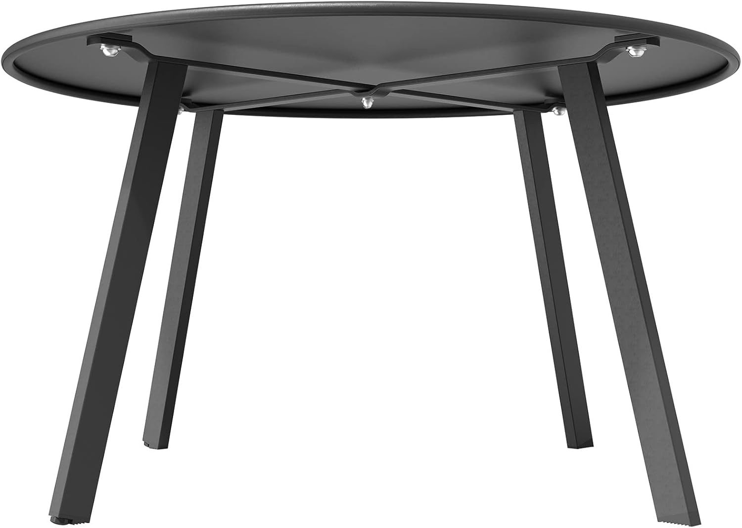 Grand Patio Outdoor Coffee Table, Steel Weather-Resistant Outdoor Side Table, Round, Black image number 5