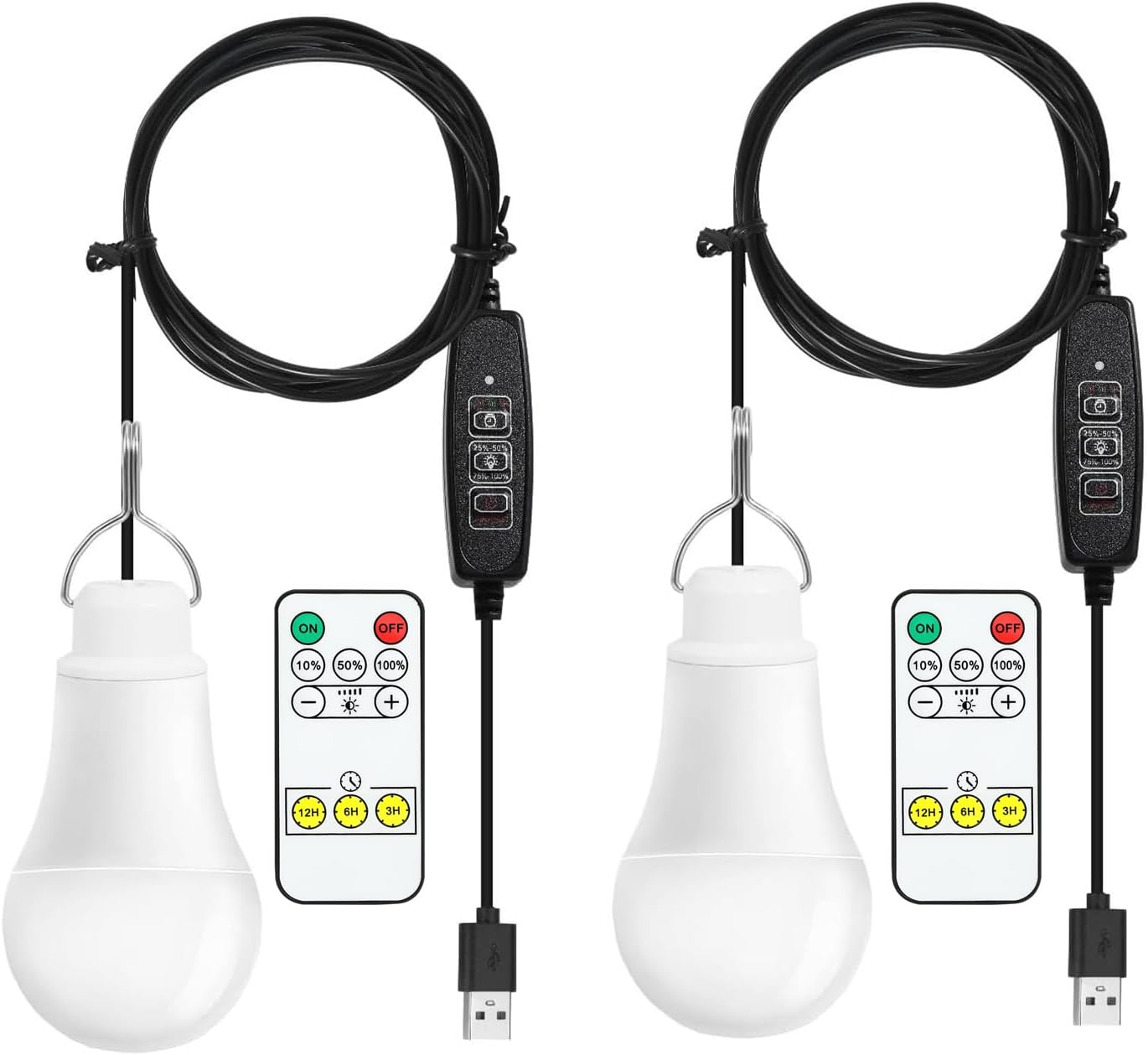 Taysing USB Light, 7W Dimmable Hanging Portable Emergency Lamp for Camping, Outdoor, Hurricane - 2 Pack 3000K Tent Lights for Power Station, Solar Panel Charger, Power Bank image number 2