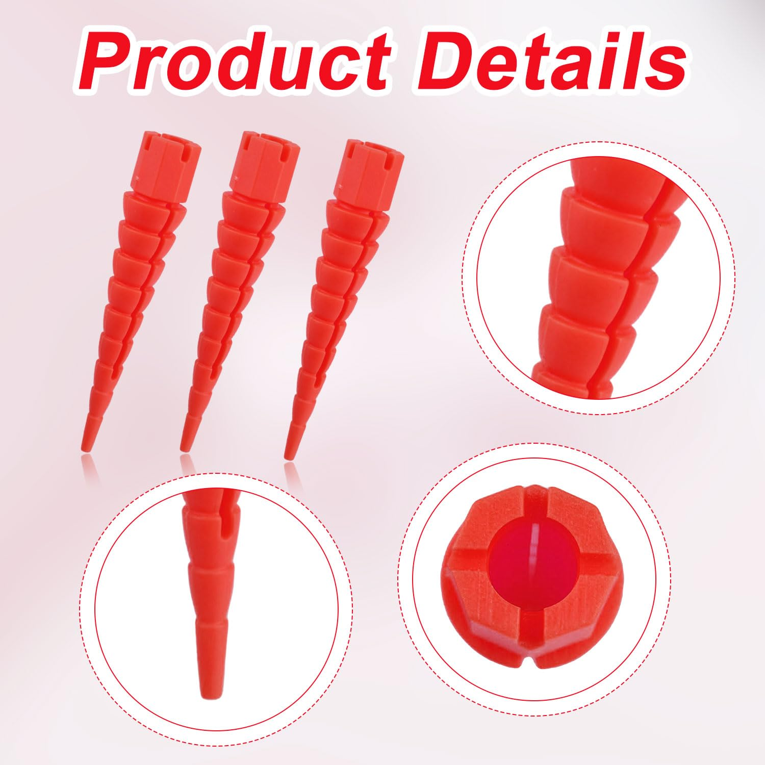 10Pcs Wood Anchors for Screws, Plastic Wood Anchor Stripped Screw Hole Repair Fixing Stripped Screw Holes for #2 to #16 Wood Screws Holes from Stripped to Gripped (Red) image number 2