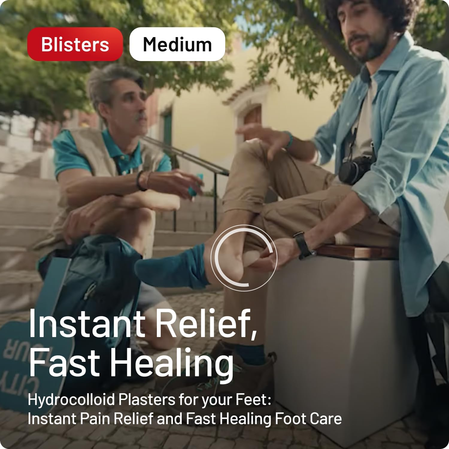 Compeed Medium Size Blister Plasters, 5 Hydrocolloid Plasters, Foot Treatment, Fast Pain Relieve, Dimensions: 4.2Cm X 6.8Cm image number 2