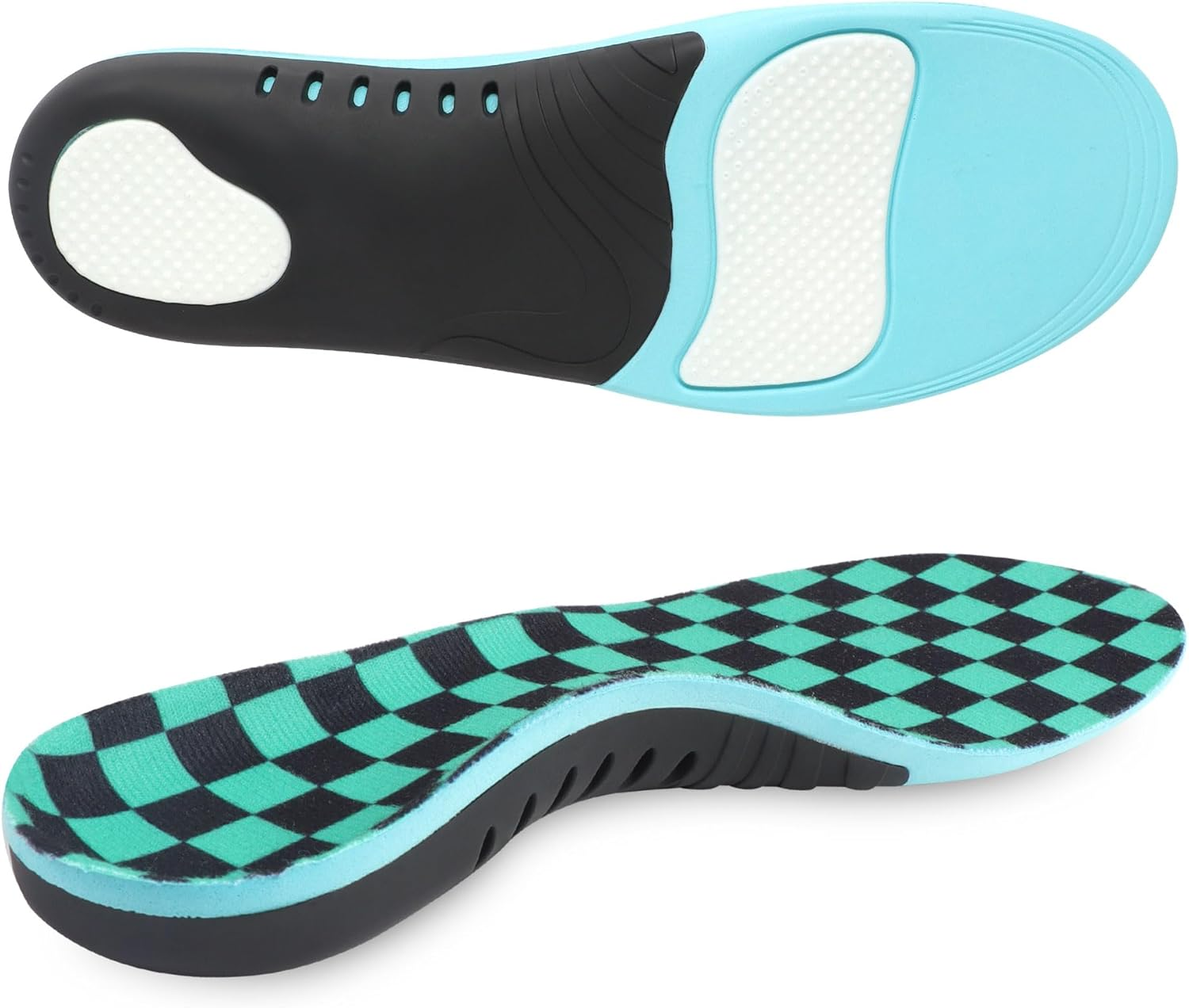 Arch Support Insoles Plantar Fasciitis Insoles, Orthotic Insoles with Strong Arch Support to Soothe Heel Pain and Heel Spurs (Green, S(EU 40-42))