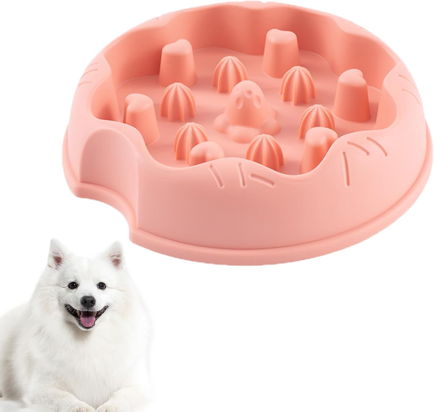 Cat Slow Feeder Bowl | Slow Eating Pet Bowl Dogs and Cats Bowl | Slow Feeder Bowl Healthy Eating Diet Cat Puzzle Feeder for Small, Medium and Large Pets Helves