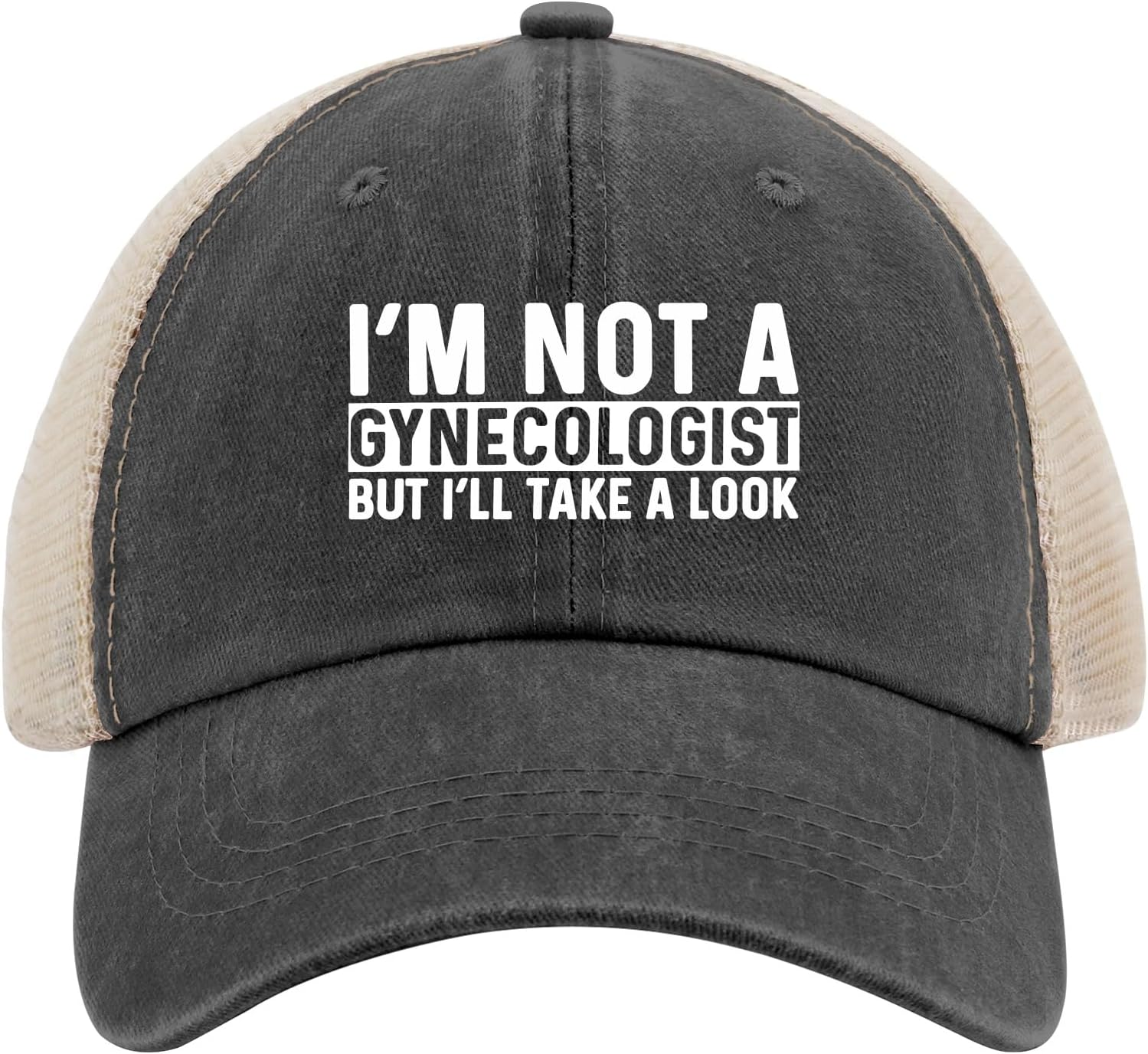 I'M Not a Gynecologist but I'Ll Take a Look Trucker Hat Men Trendy Mesh Hats for Summer image number 2