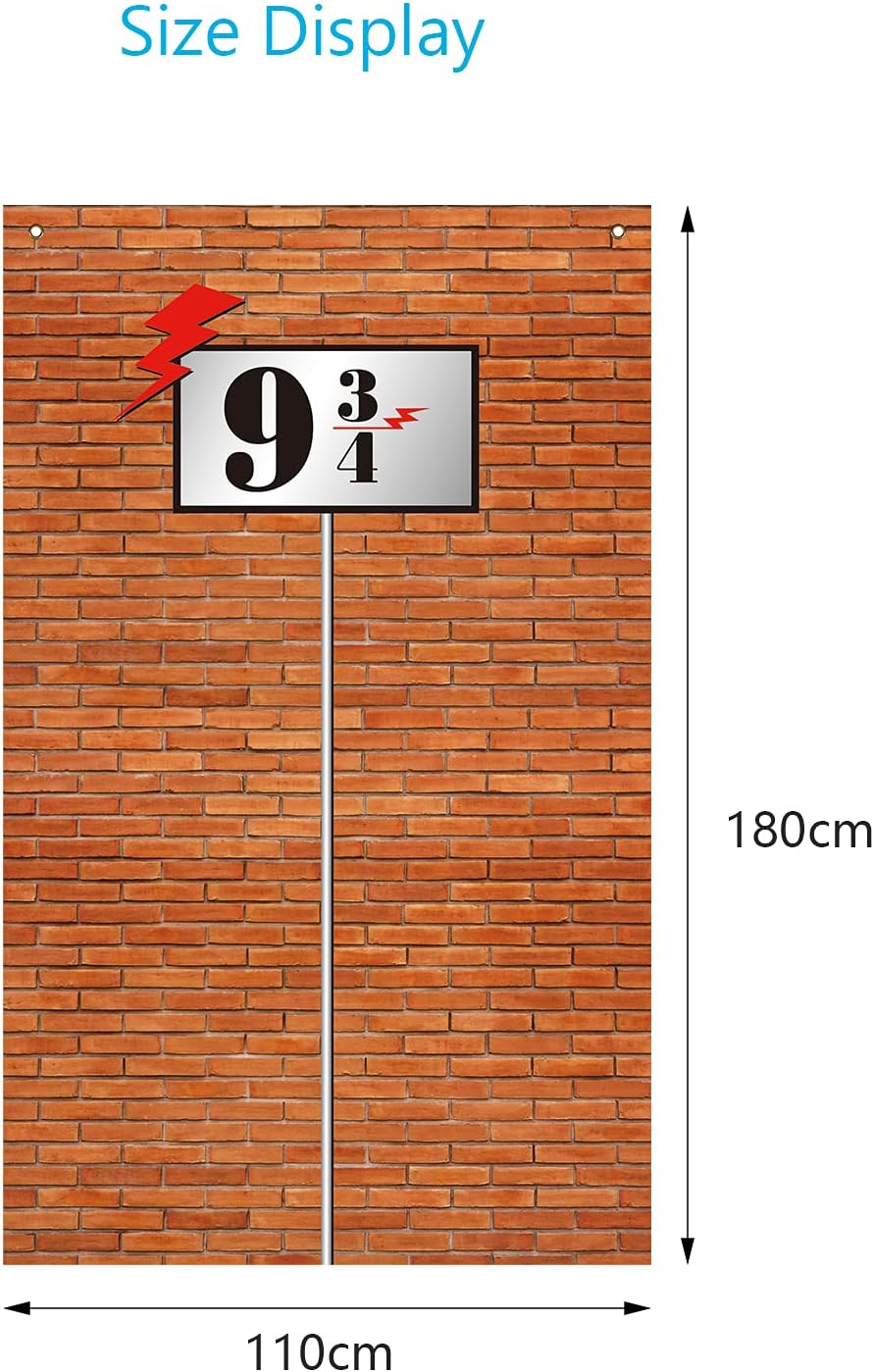 WEDNOK Platform 9 and 3/4 Brick Wall Party Backdrop Magic School Decorative Red Brick Wall Background Banner for Party Decoration Take Photo Indoor Outdoor Children Adult Birthday Gift image number 4