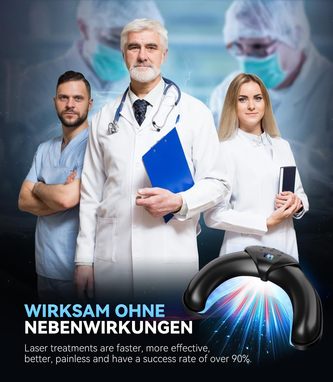 2025 Top Upgrade Nail Pil Laser Device Pain Free/Intelligent Time Control 30S/60S/99S 365Nm Infrared Light 405Nm Blue Portable Nail Tool for Fingers and Toenails image number 2