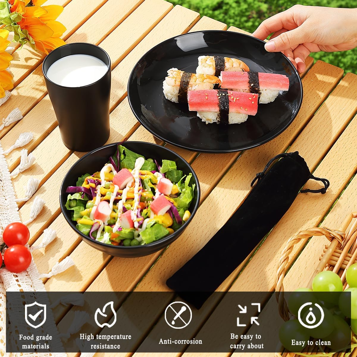 Kyraton Utensilios Para Acampar Para 1, Kit De Desorden Para Acampar, Equipo De Campamento Incluye Cuchillo, Cuchara, Juego De Cubiertos De Tenedor, Taza, Taz&oacute;n, Plato - 2.2 Person image number 7