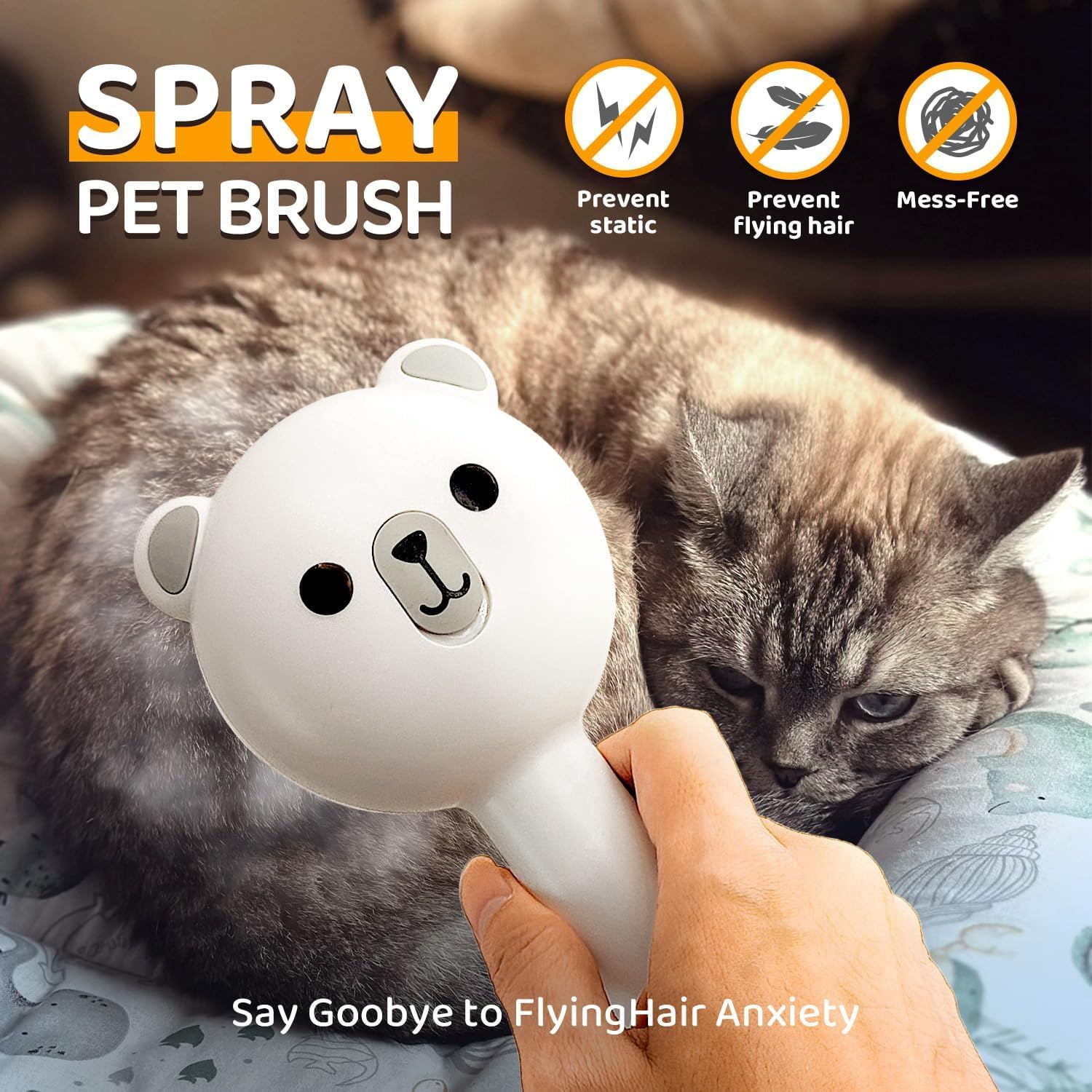 Steam Cat Brush，3 in 1 Pet Brush image number 5
