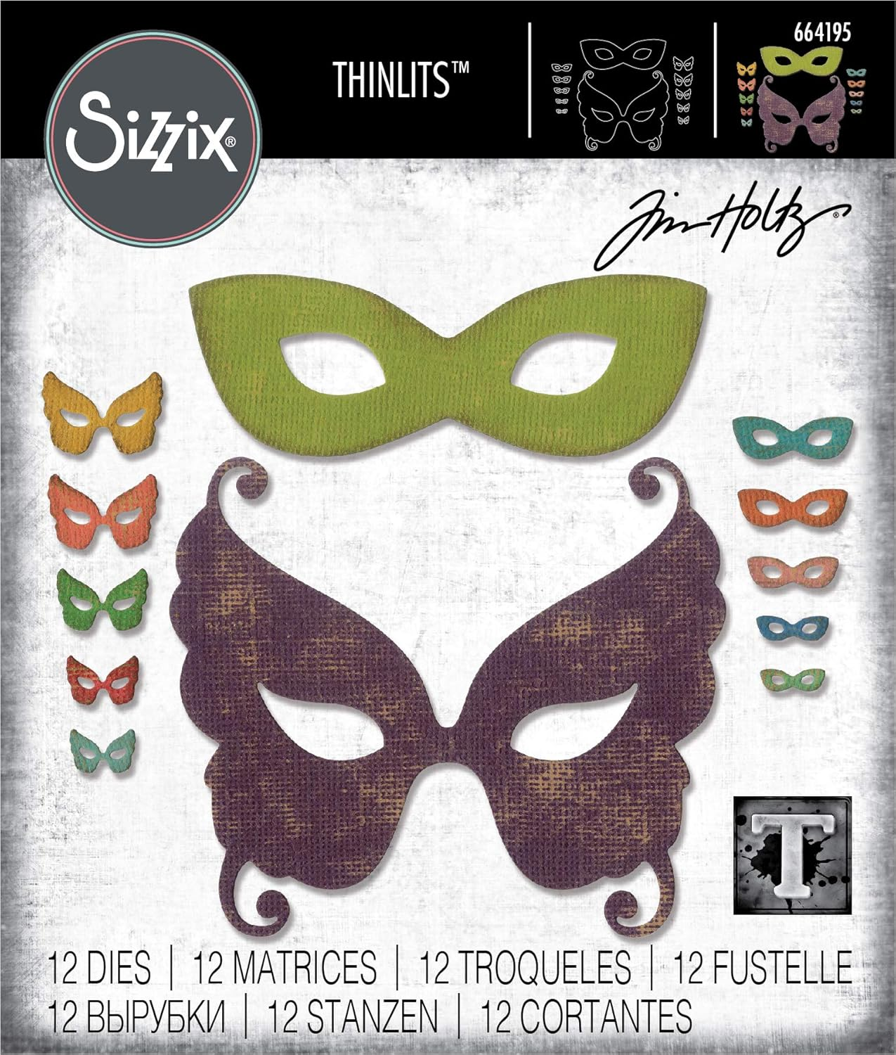 Sizzix Masquerade by Tim Holtz Dies, Us:One Size, Multicolor image number 2