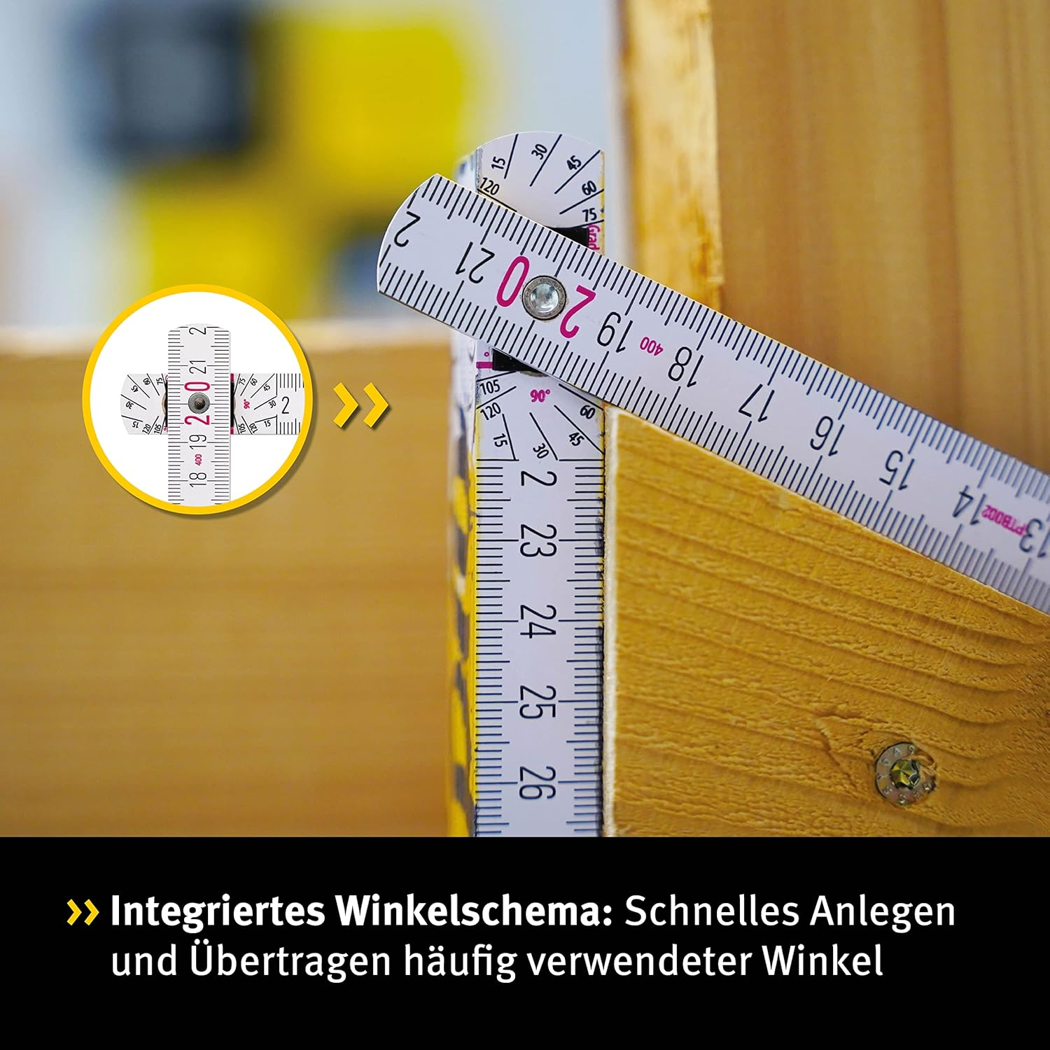 STABILA Wooden Folding Ruler Type 1407 GEO 3 M White Metric Scale/Geo Scale image number 4