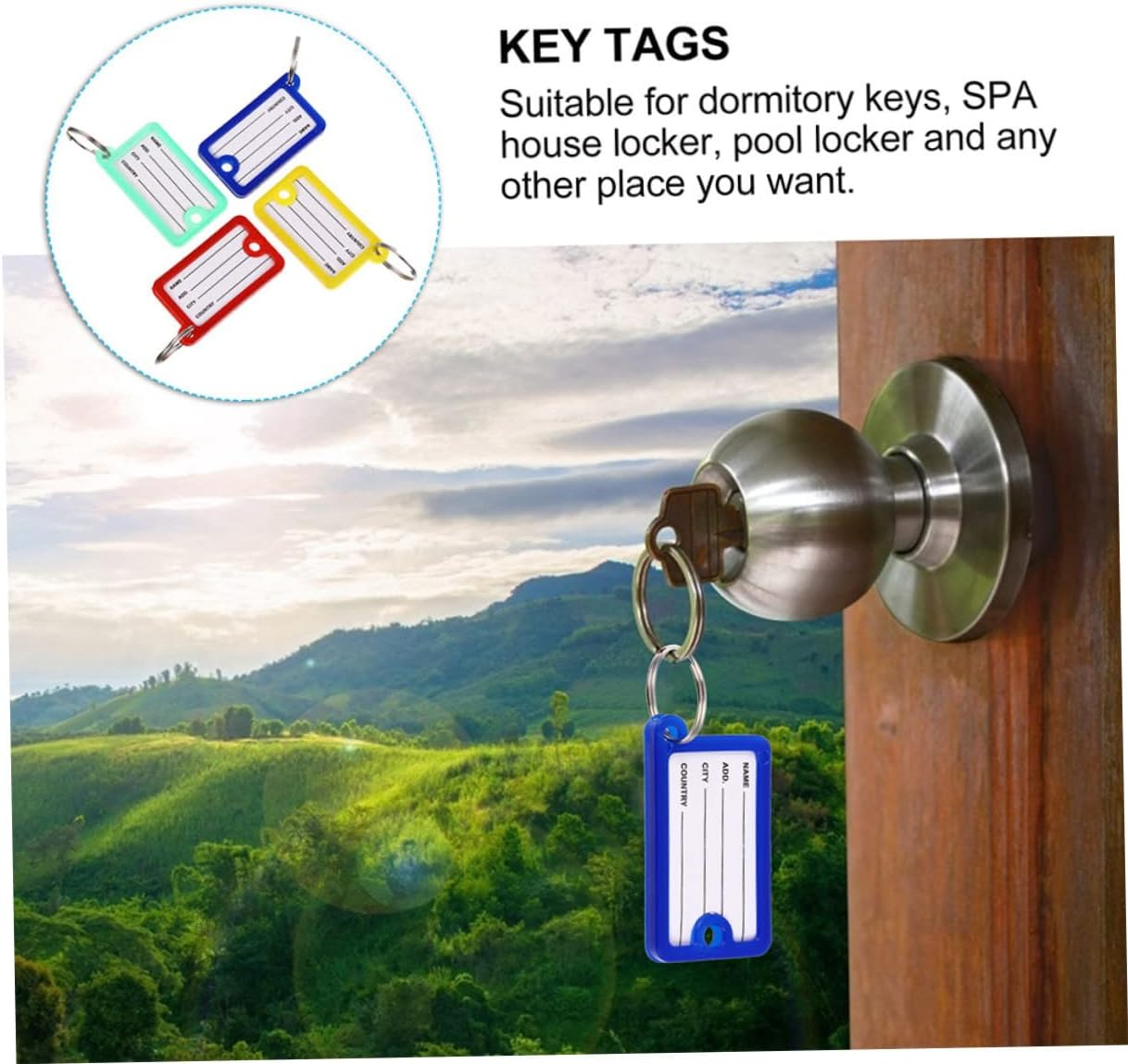 NAMOARLY 40Pcs Multi-Function Luggage Tags Markers Key Tags for Suitcases Keyring image number 3