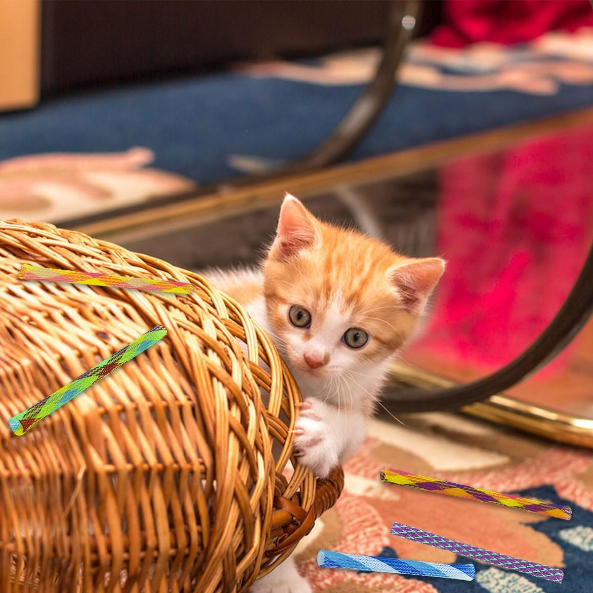 Cat Toy, Cat Spring Toy, Colourful Creative Plastic Spiral Springs Spiral, Interactive Spiral Cat Toy, Plastic Spiral Springs, Spiral Cat Toy, Toy Spiral Springs, 20 Pieces image number 3