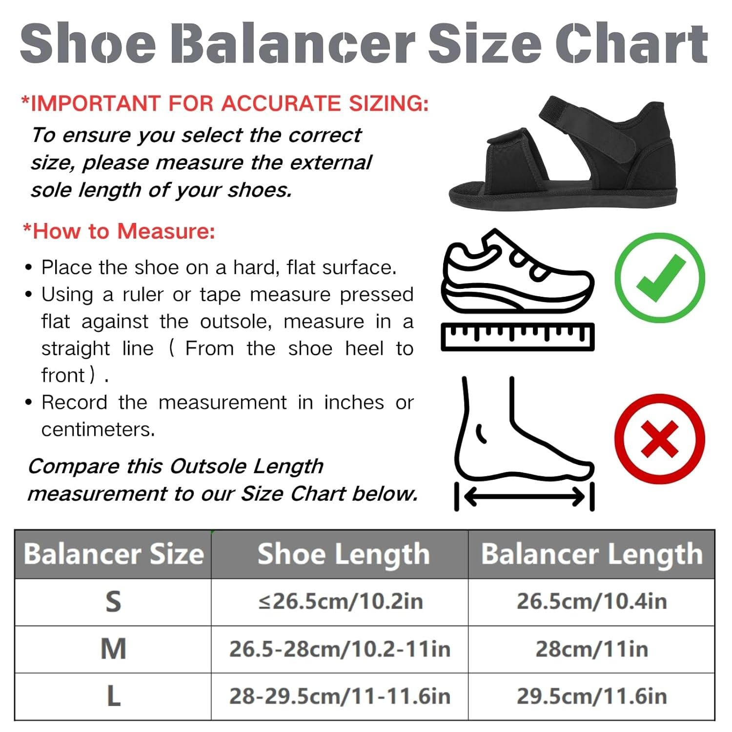 Shoe Leveler Shoe Balancer for Use with Walking Boot and Uneven Legs, Shoes Lift for Men & Women, Left or Right Foot (M) image number 2