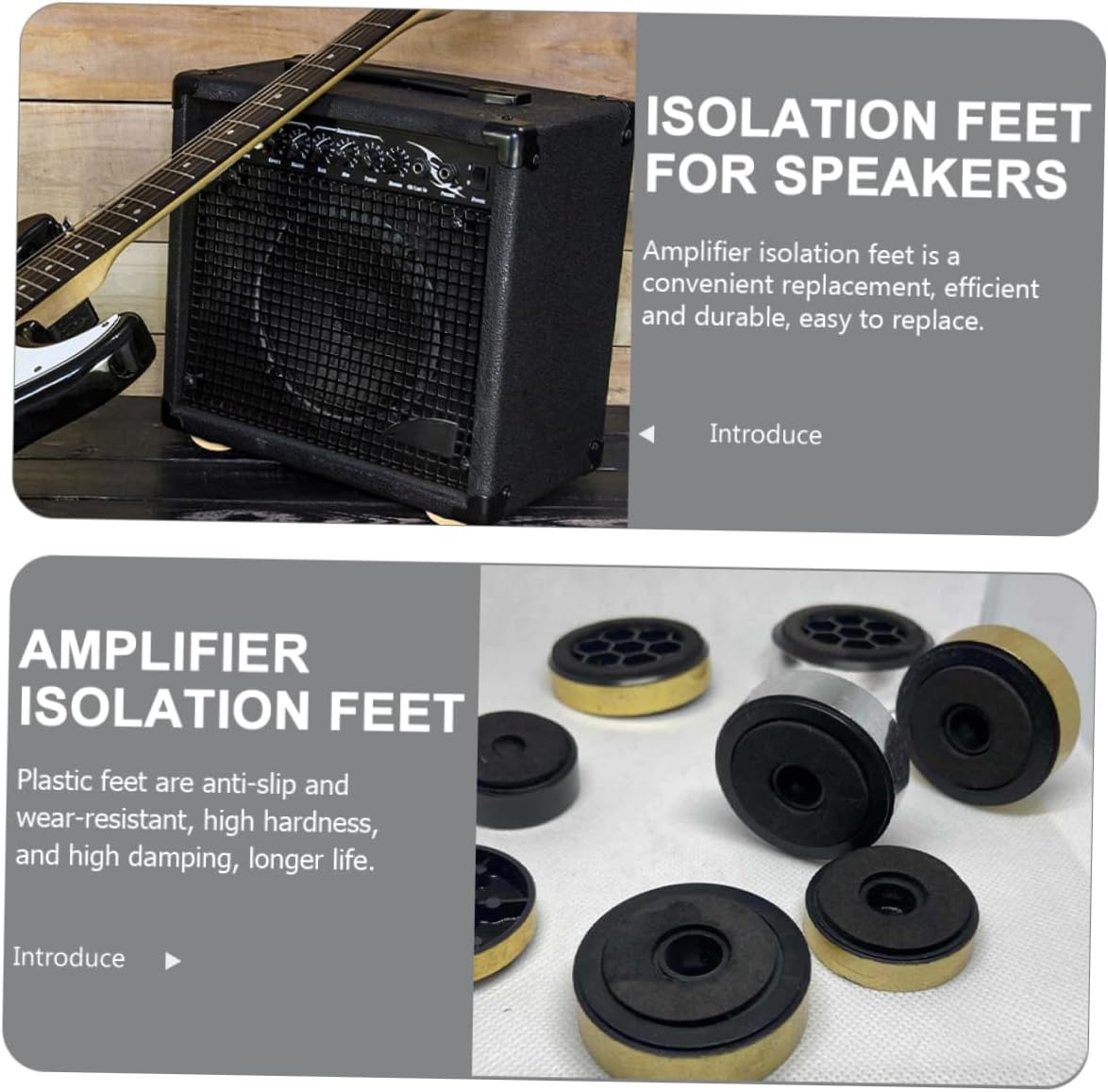 DOITOOL 20Pcs Amplifier Foot Pads Plastic Isolation Feet for Audio Speakers Subwoofer Use at Home Studio image number 6