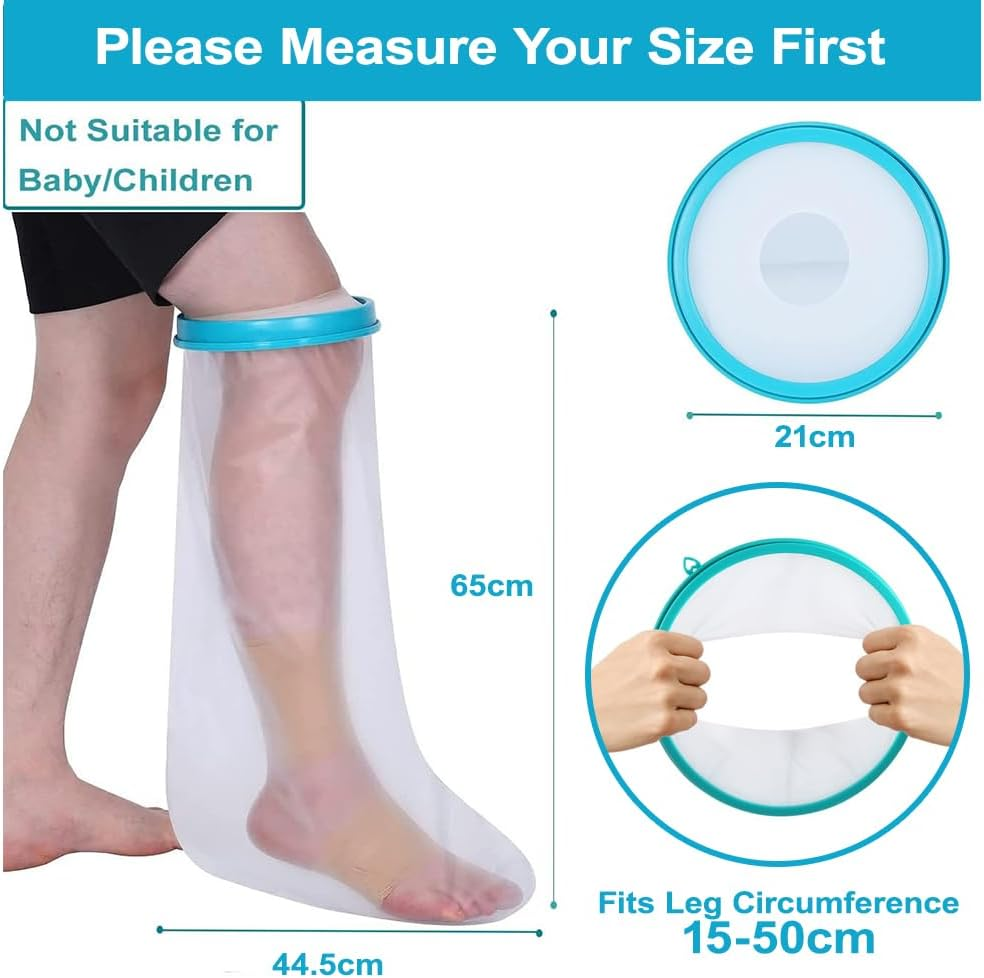 Cast Covers for Shower Leg, Waterproof Long Leg Cast Protector for Adult, Reusable Shower Leg Protector, Dressing and Bandage Protector for Shower Ankle Foot Leg after Surgery image number 5