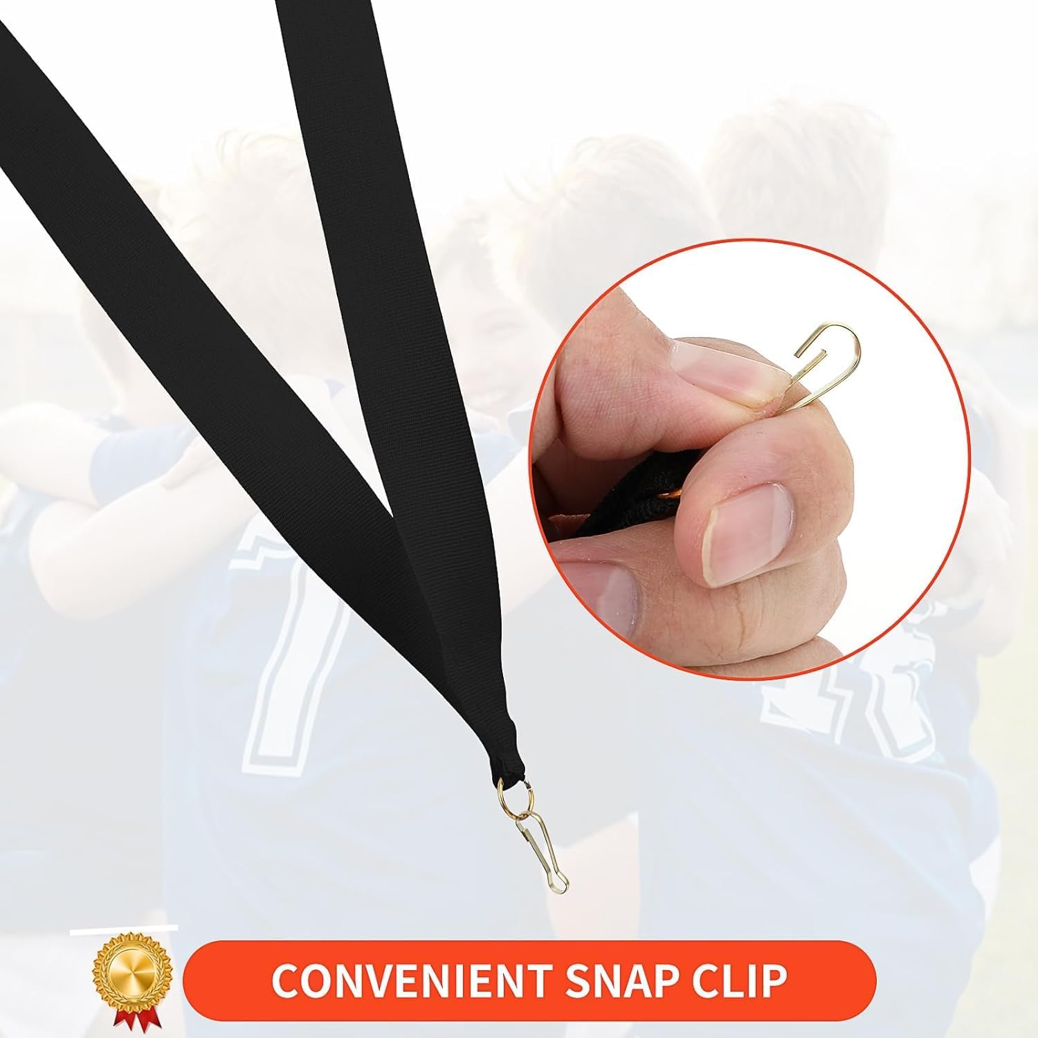 Songholee 20Pcs Medal Lanyard Awards Ribbons Award Ribbons Medal Neck Ribbons Flat Neck Ribbons Lanyard Keychain Hook Tie Competition Award Ribbon Rosette Polyester Sports - Red White Blue image number 2