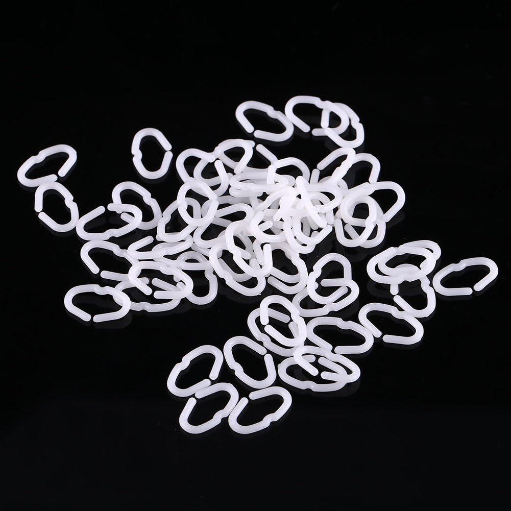 50Pcs Plastic Cock Snap Rings anti Pecking Chicken Beak Clasps Tool for Poultry Pink,White (L)