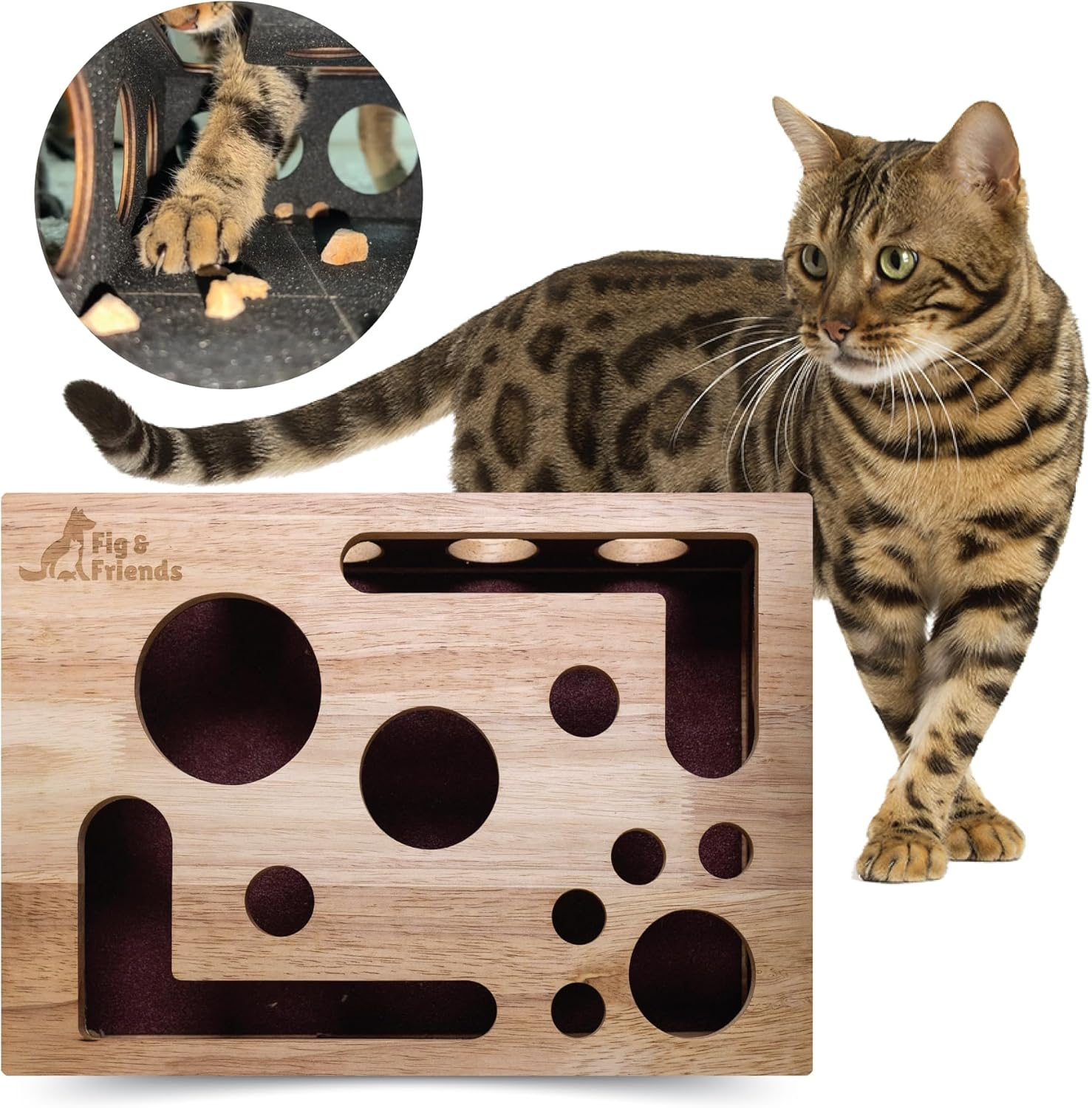 Fig & Friends Cat Scratch Puzzle Enrichment Box: Nail File Stress Free Alternative to Clippers and Grinders image number 3