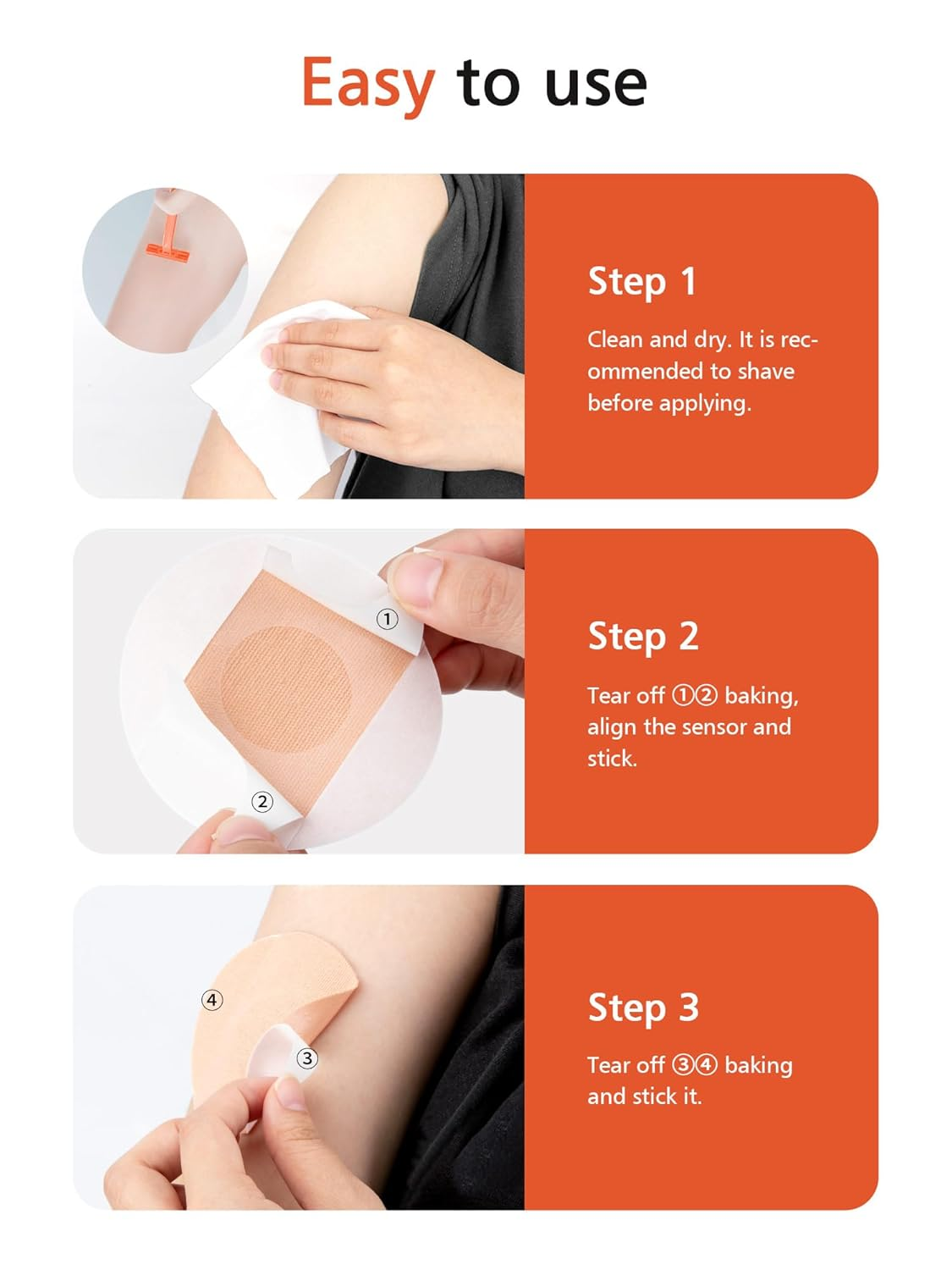 SUNMON 20 Pack Freestyle Libre 2 Covers, Libre 2 Sensor Covers Waterproof Skin-Friendly Long Lasting for 10-14 Days, No Glue in the Center (Skin)