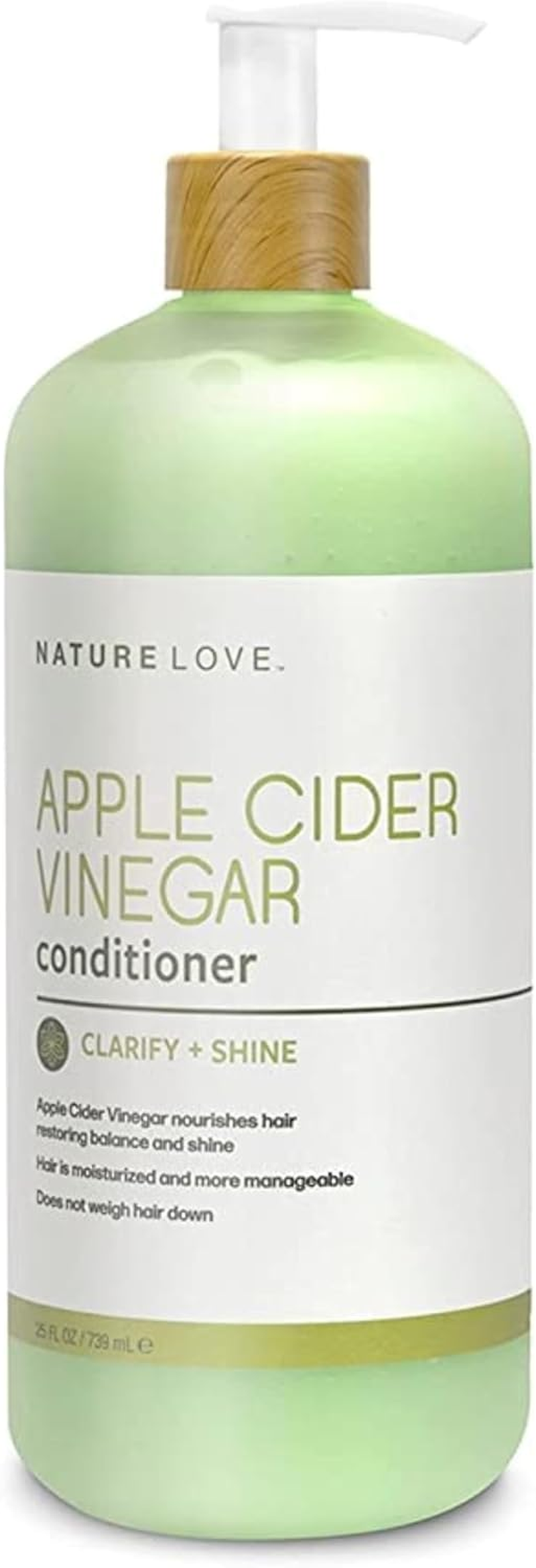 Nature Love Apple Cider Vinegar Conditioner | Clarify + Shine | Revitalize Hair and Scalp | Purifies without Stripping | Paraben Free, Cruelty Free, Made in USA (25 Oz) image number 2