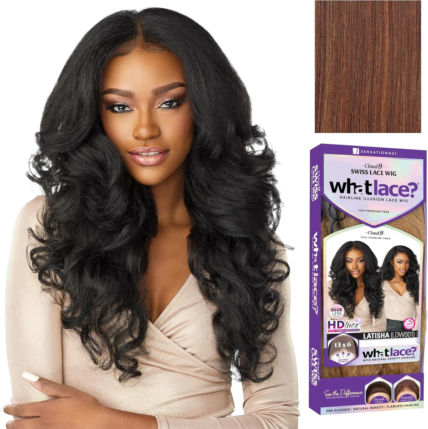 Synthetic Cloud9 What Lace Wig - LATISHA (1B off Black)