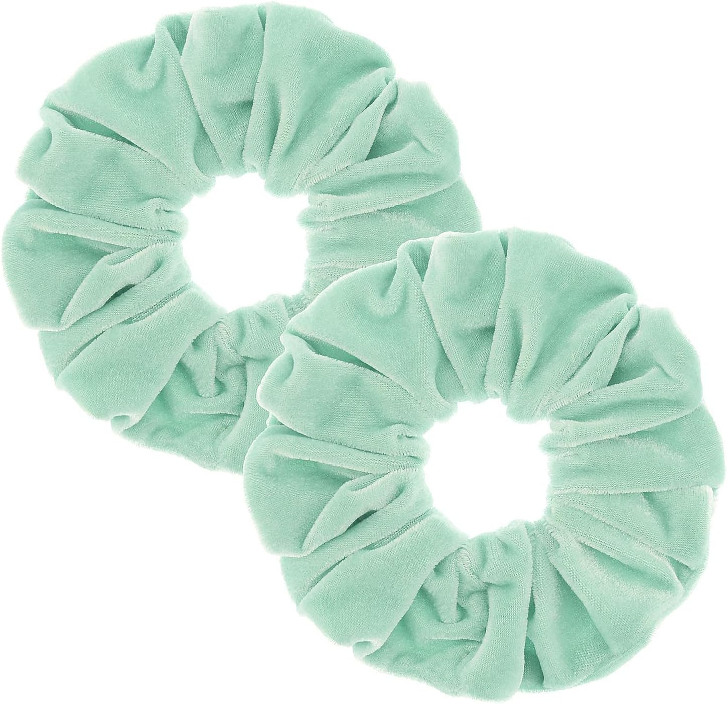 Pack of 2 Large Women Hair Bobbles Velvet Hair Scrunchies Rubber Bands Colourful Elastic Hair Bands for Girls Women Hair Accessories (Cream White) image number 4