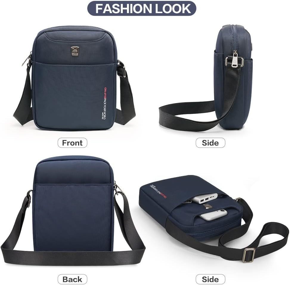 OIWAS Small Messenger Bag Crossbody Shoulder Bags for Men, Mini Sling Pack Handbag Mens Nylon Travel Purse - Gray image number 5