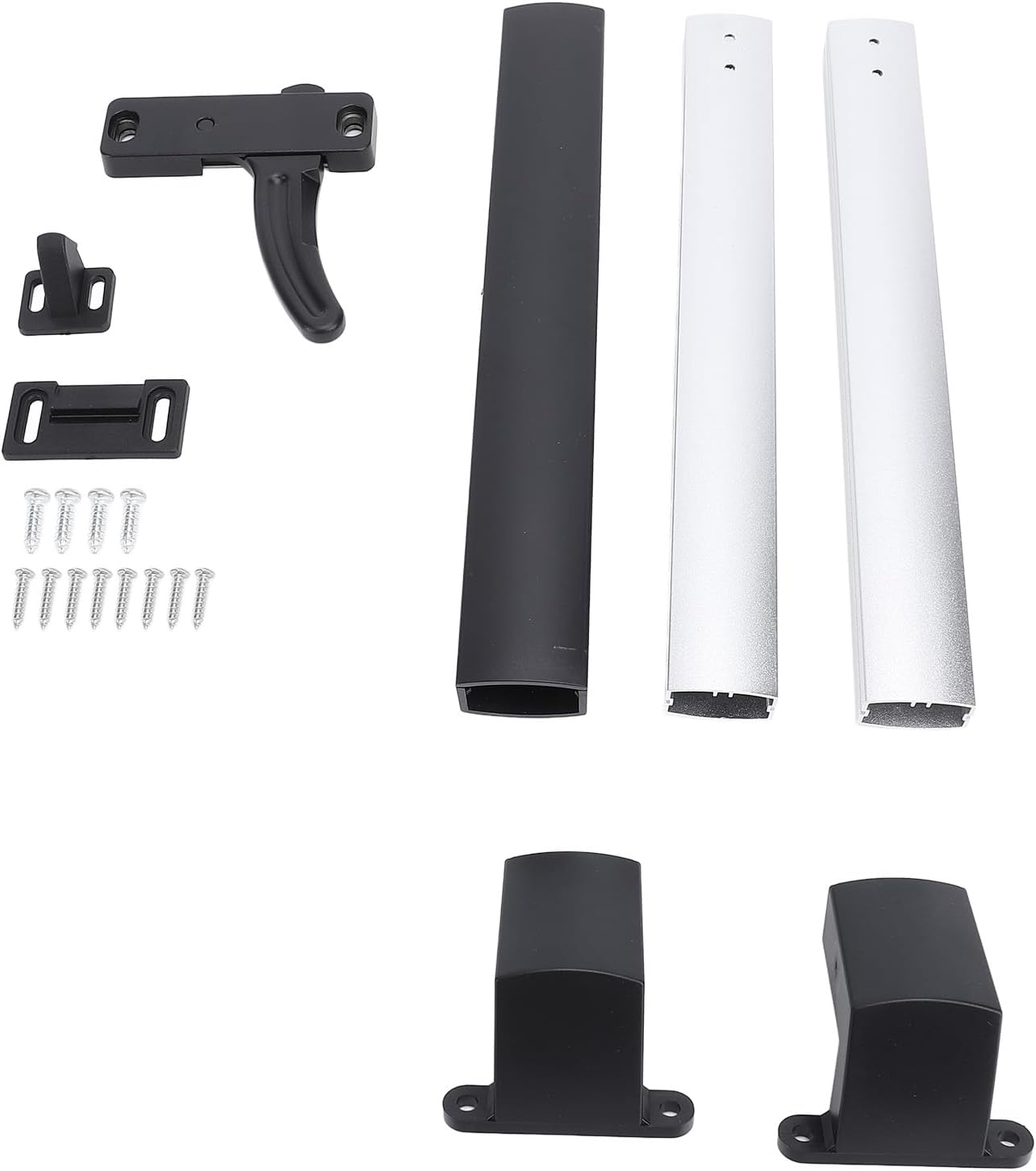 RV Screen Door Latch Kit, RV Screen Door Cross Bar Handle and Door Latch, 21.65In-29.33In Adjustable Grip Handle, Universal RV Screen Door Crossbar for RV, Travel Trailer (Left