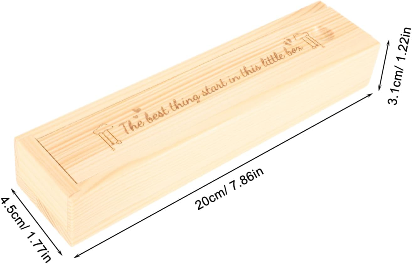 ABOOFAN Wood Pregnancy Test Storage Box Lid, Baby Announcement Keepsake Organizer, Natural Wood Pregnancy Test Holder for Pregnant Women, Newborn image number 2