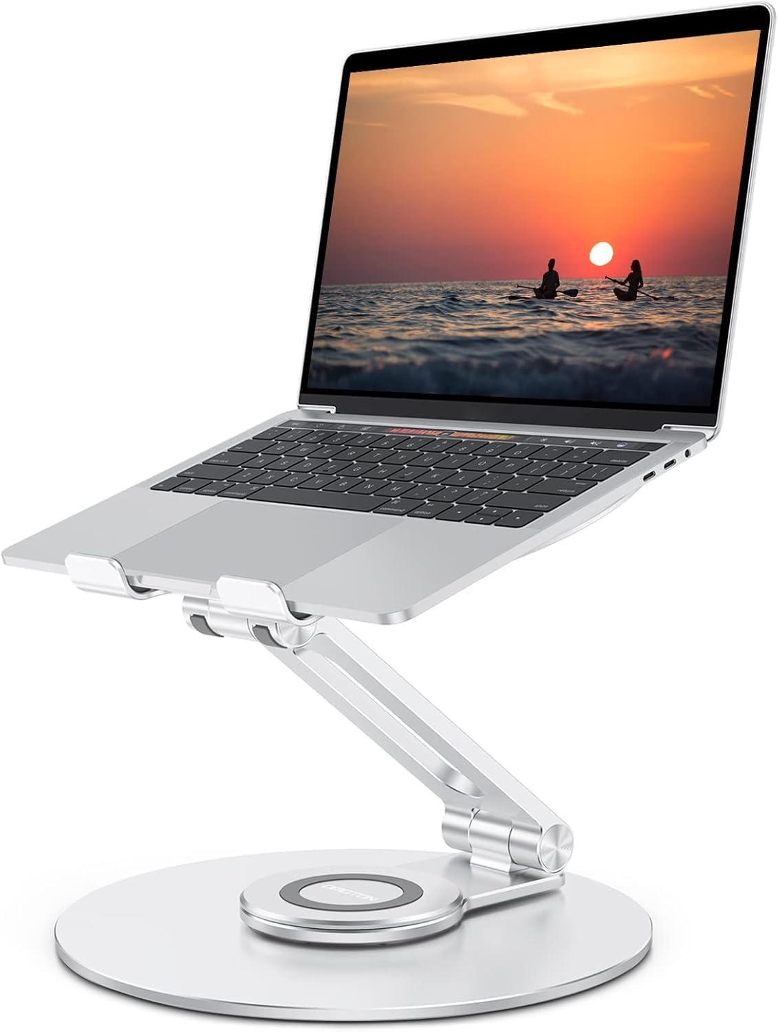 Adjustable Laptop Stand with 360 Rotating Base, OMOTON Ergonomic Laptop Riser for Collaborative Work, Dual Rotary Shaft Fully Foldable for Easy Storage, Fits Macbook/All Laptops up to 16 Inches image number 5