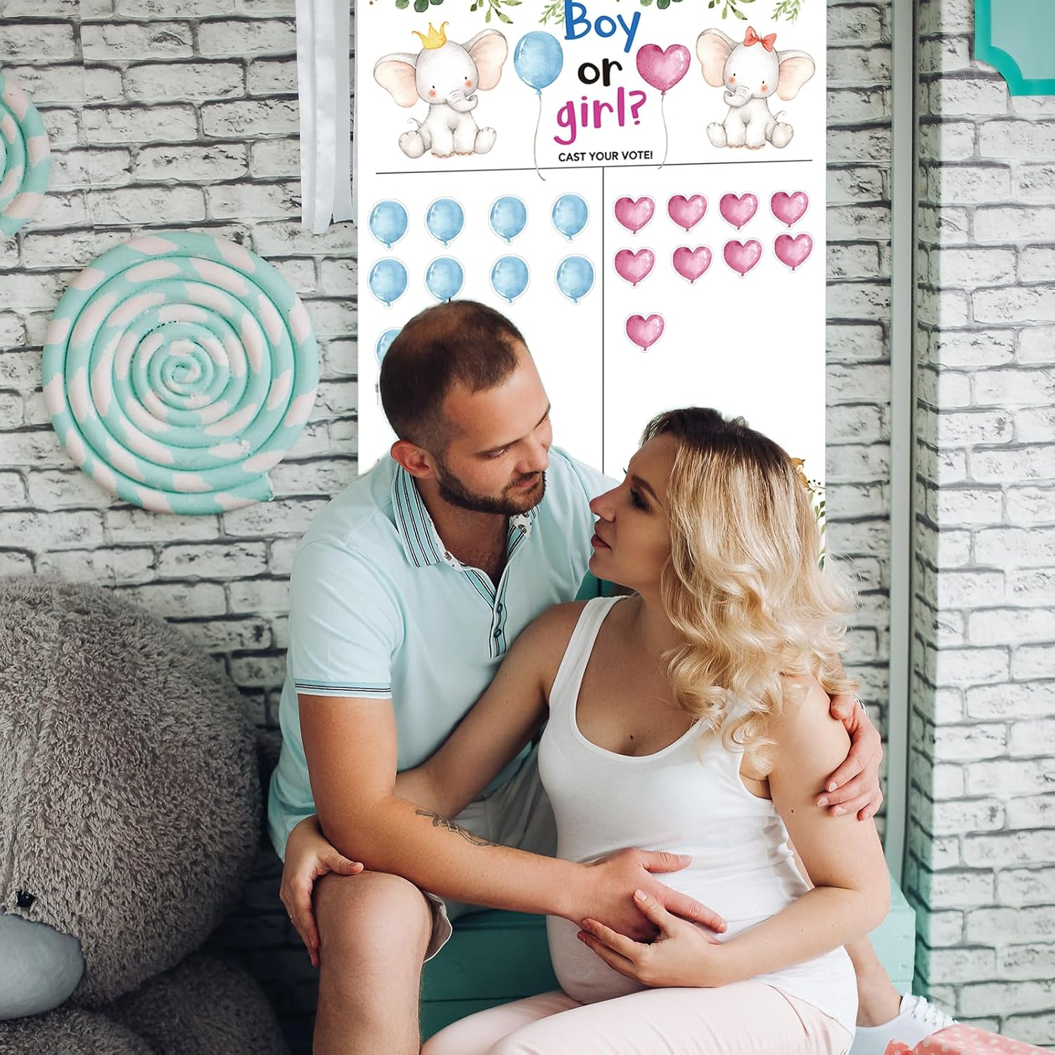 NILLOS Gender Game Props, 1 Set Gender Reveal Board for Party Supplies, Decorations (36 Voting) image number 2