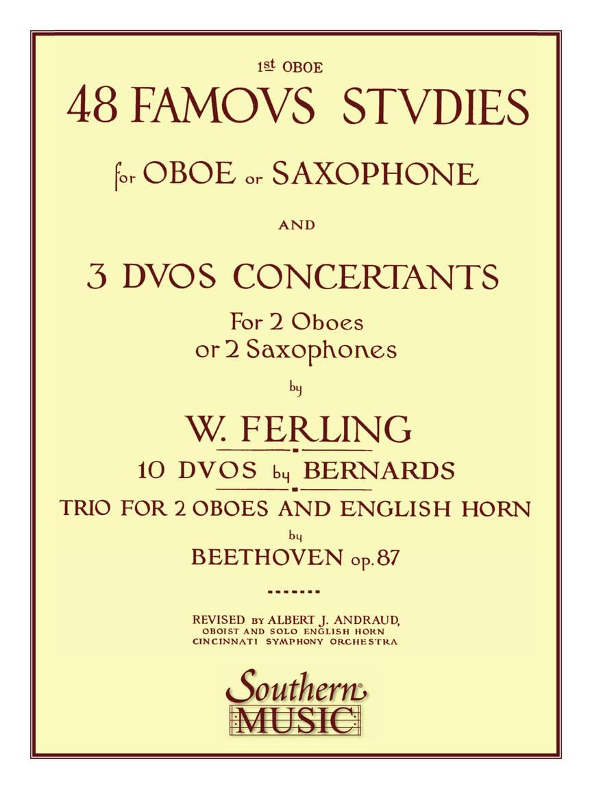 48 Famous Studies, (1St and 3Rd Part): Oboe - Melodious Etudes with Oboe and Saxophone Sheet Music - Oboe and Saxophone Duet Book with 3 Duos Concertants image number 3