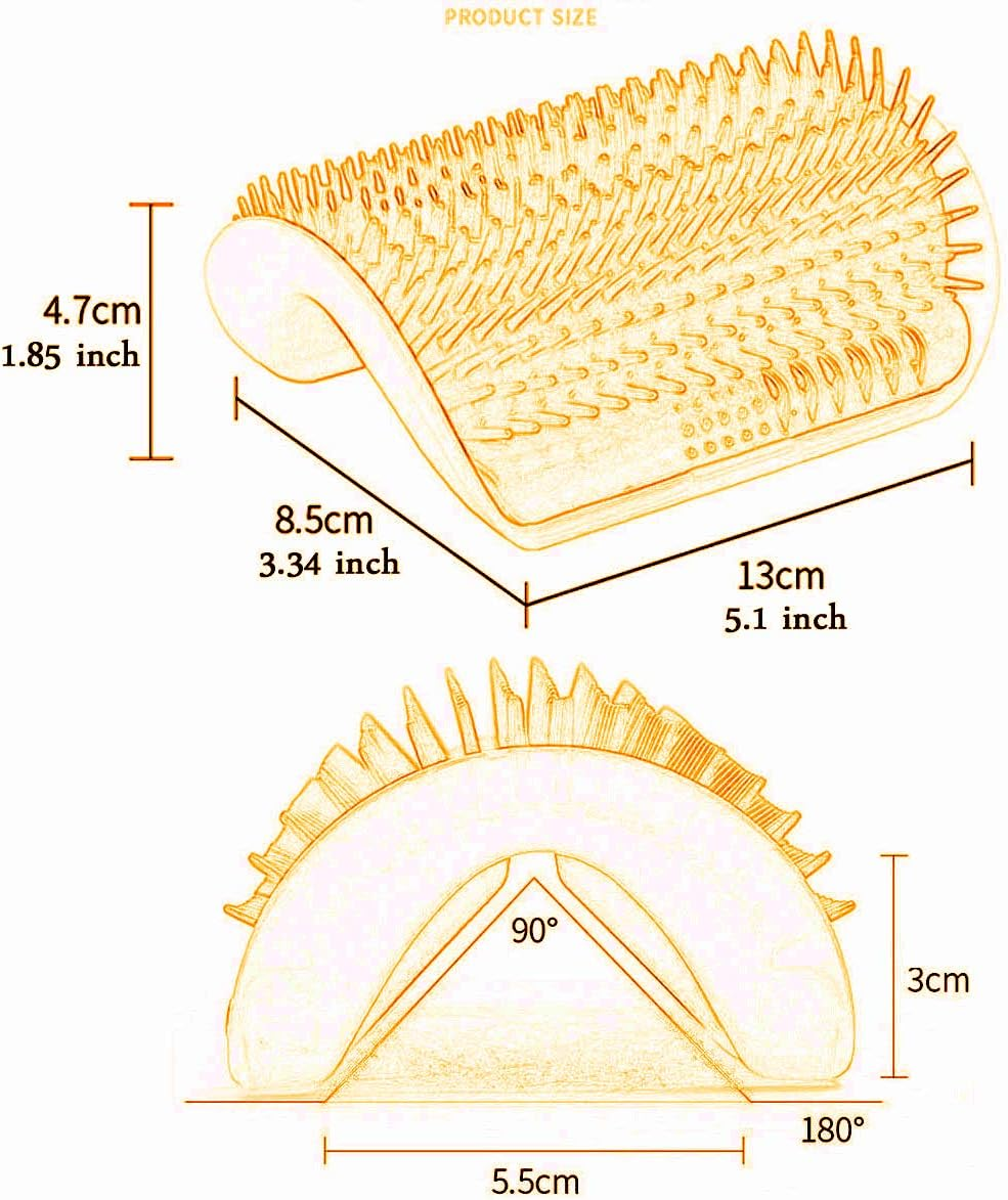 Cat Self Groomer with Catnip Pouch, 4 Pack Wall Corner Scratcher Groomers Soft Grooming Massage Combs for Short Long Fur Cats,Cat Brush Toy for Indoor Cats Kitten - 4 Pack image number 3