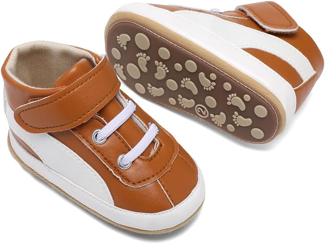 Baby Shoes Boys Girls Infant Sneakers PU Leather Non-Slip Soft Rubber Sole Toddler Crib First Walker Shoes image number 2