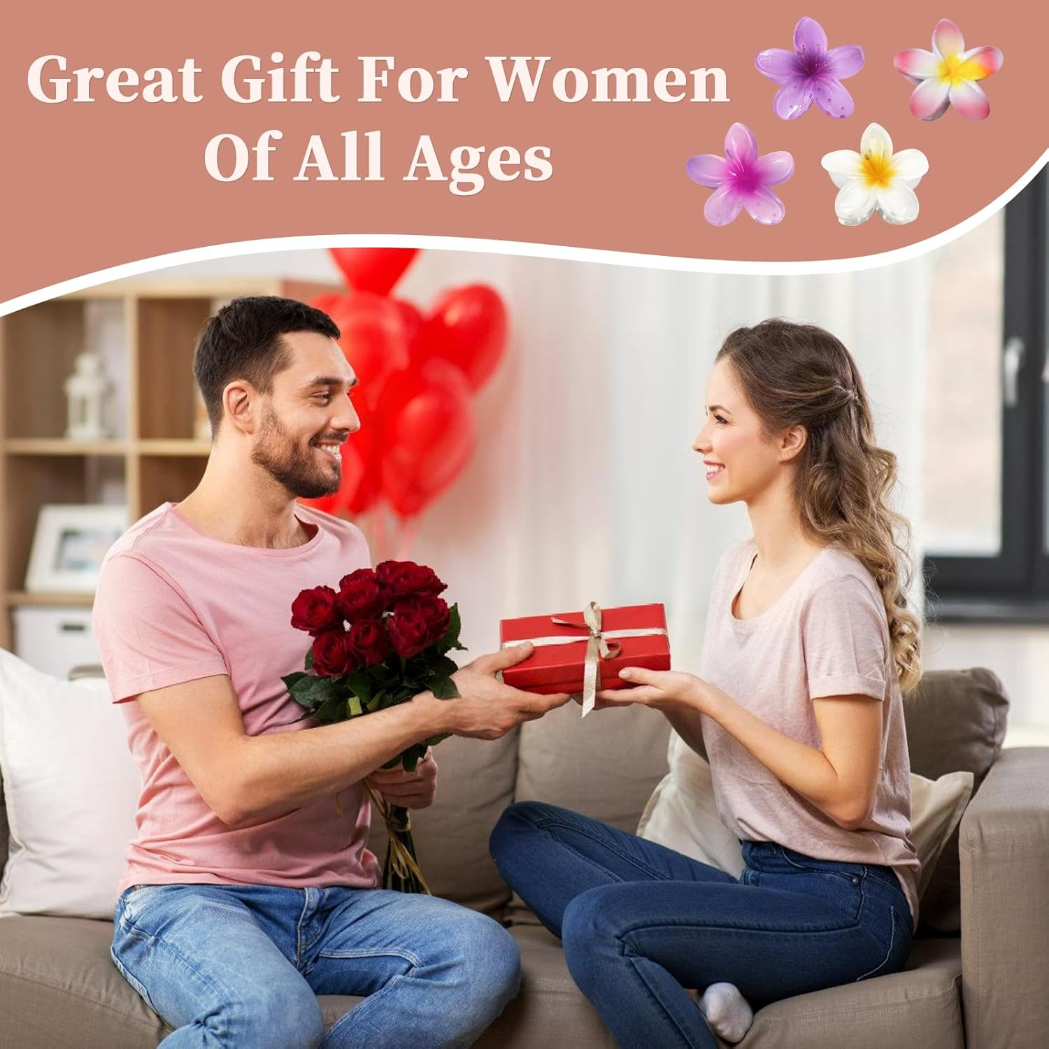 Flower Hair Clips, 4 Pieces, Hawaiian Flower Hair Clips, Fioris for Summer Hair for Girls, Fashion Non-Slip Hair Clips for Women Girls image number 6