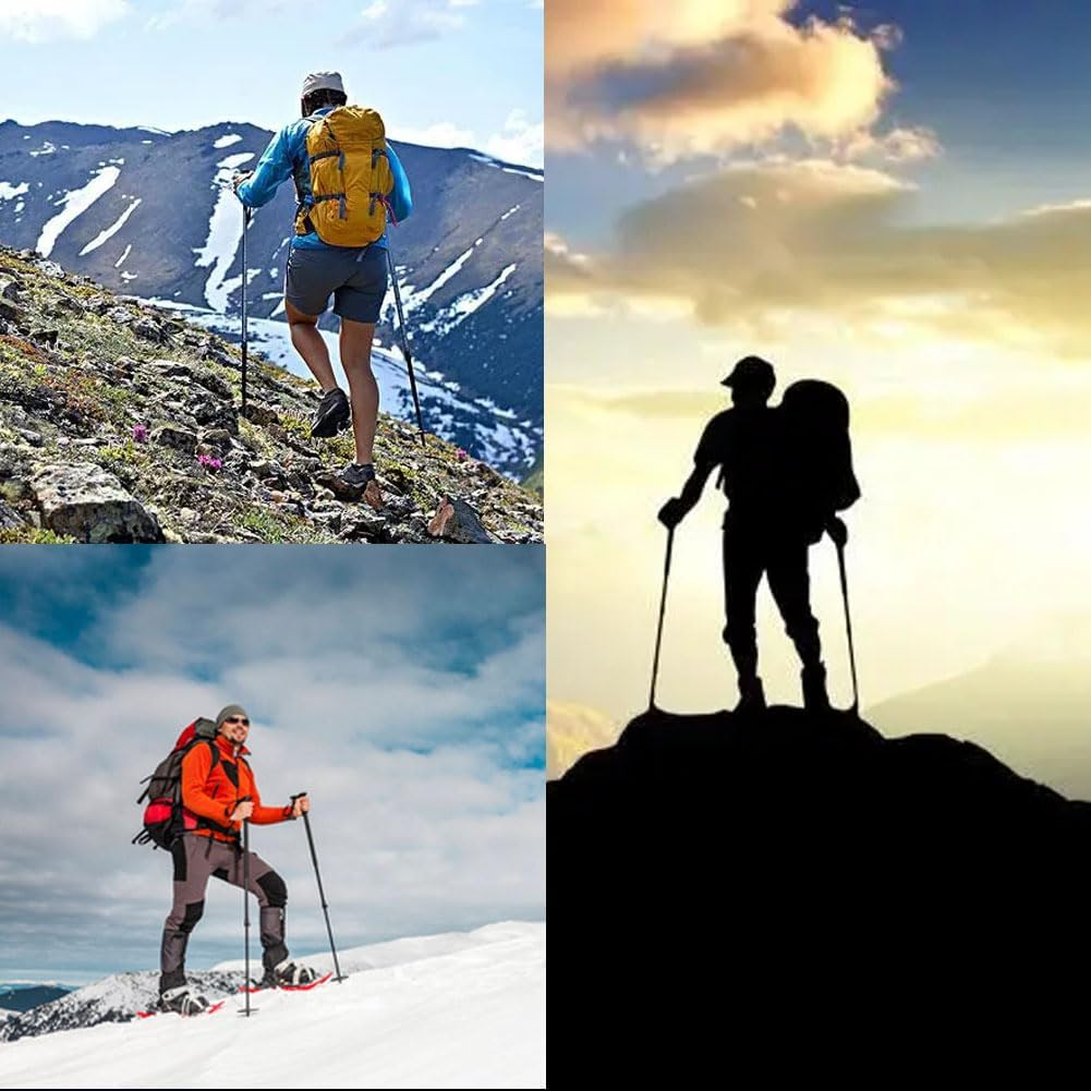 Aluminum Alloy Walking Sticks Trekking Poles Hiking Cane Foldable Hiking Stick Anti-Slip Cane for Elderly Length Adjustable Walking Stick Cane for Elderly image number 6