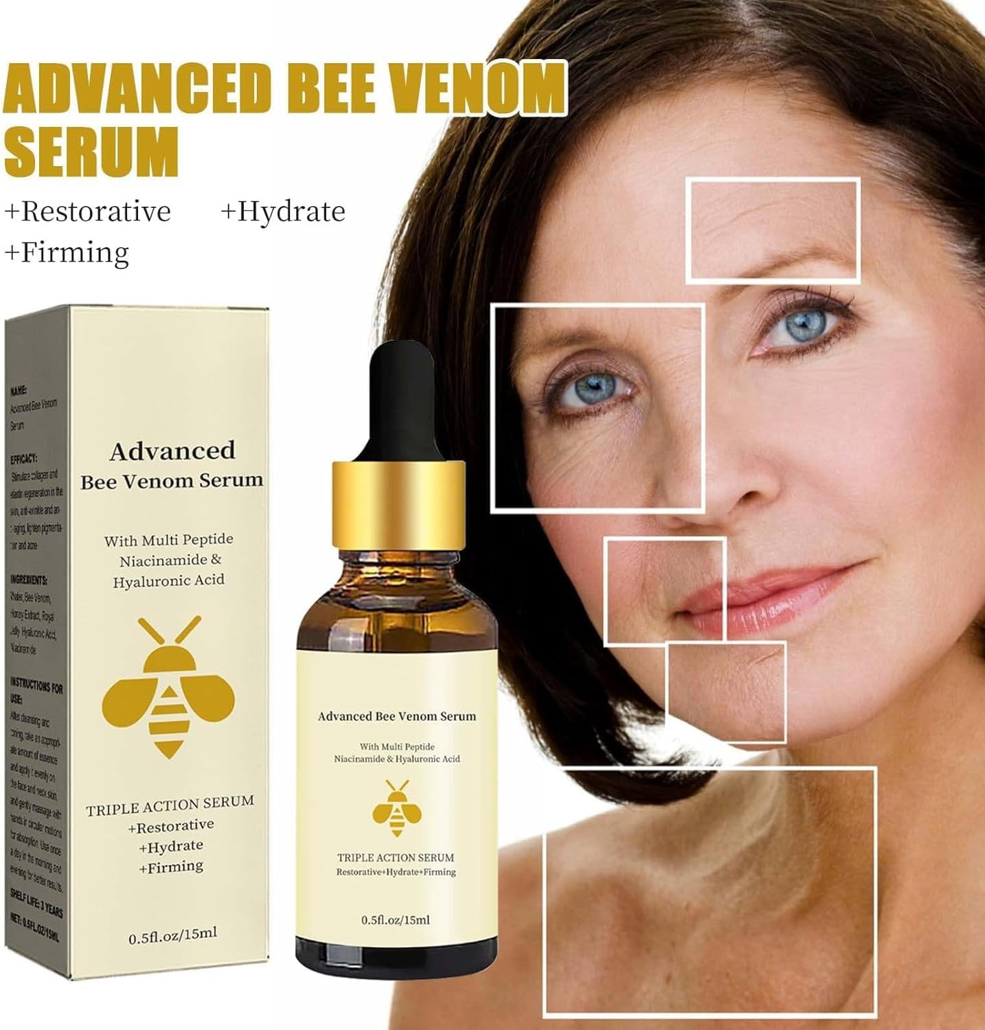 WAYAOFEI Advanced Bee Venom Serum for Skin Elasticity and Tone Improvement, Professional Bee Venom Formula for Anti-Wrinkle Benefits (3) image number 5