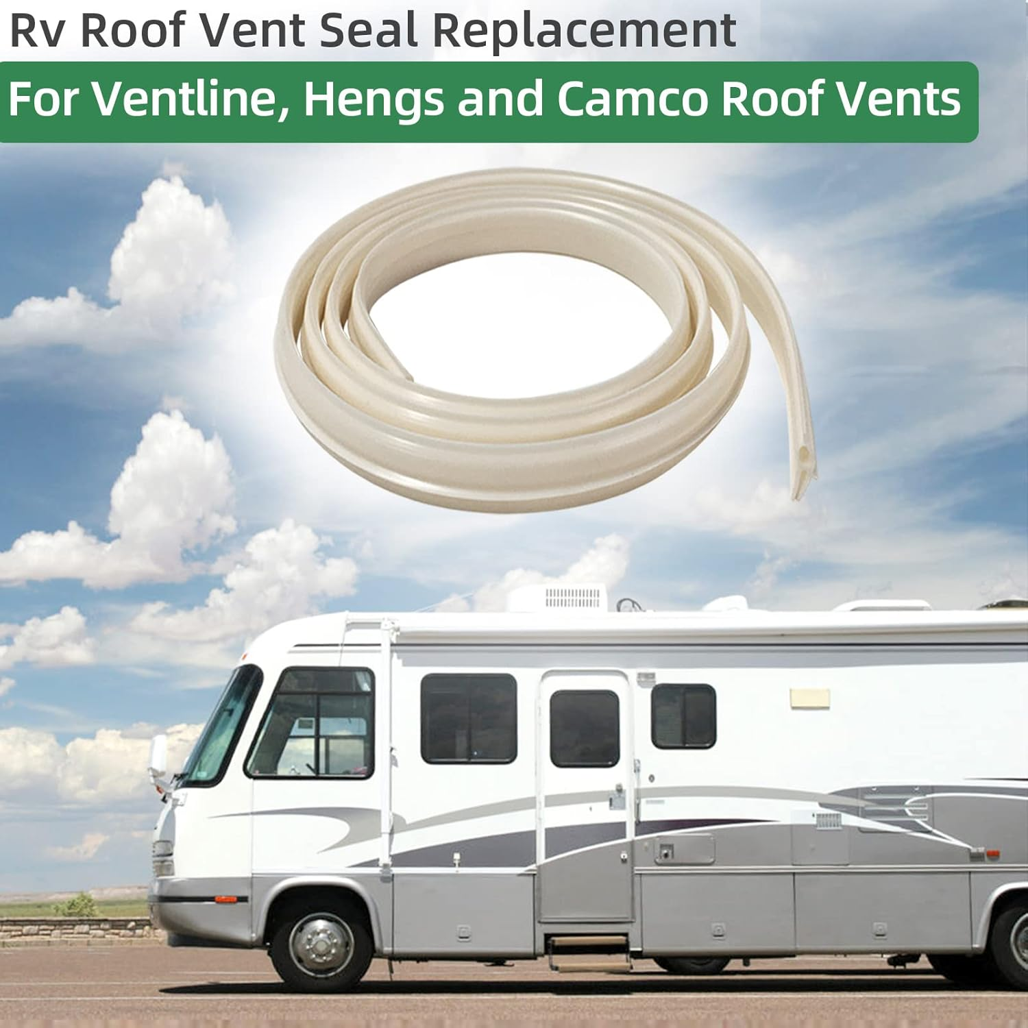 Camco RV Roof Vent Seal Kit - Vinyl Seal, 51" - Replacement for Camco, Ventline and Hengs (2 Pcs) image number 5