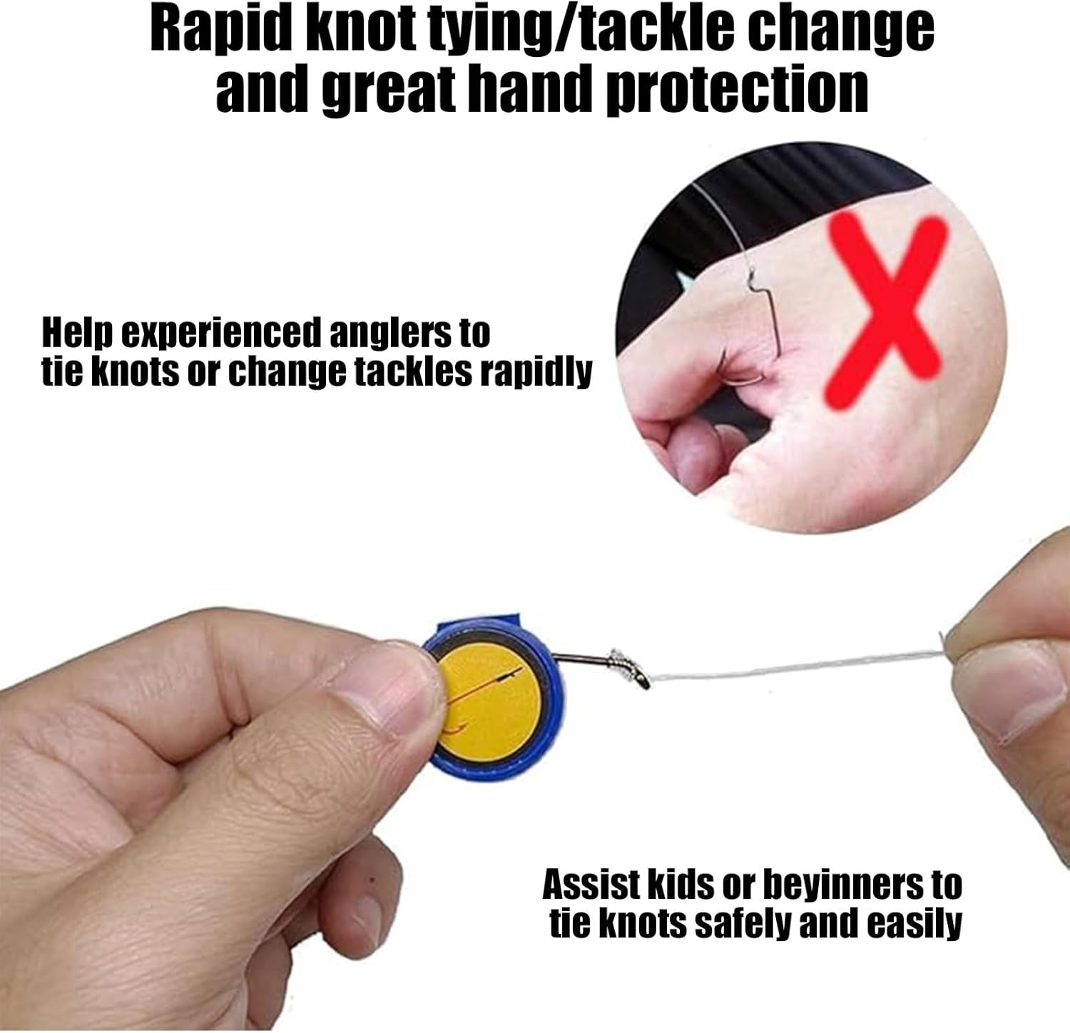 BGENHPON Fishing Knot Tying Tool for Anglers with Nail Knot Feature | Easy to Use Fishing Tackle Accessories | Protect Hands from Sharp Fish Hooks | Ideal for Ice Fly Fishing image number 1