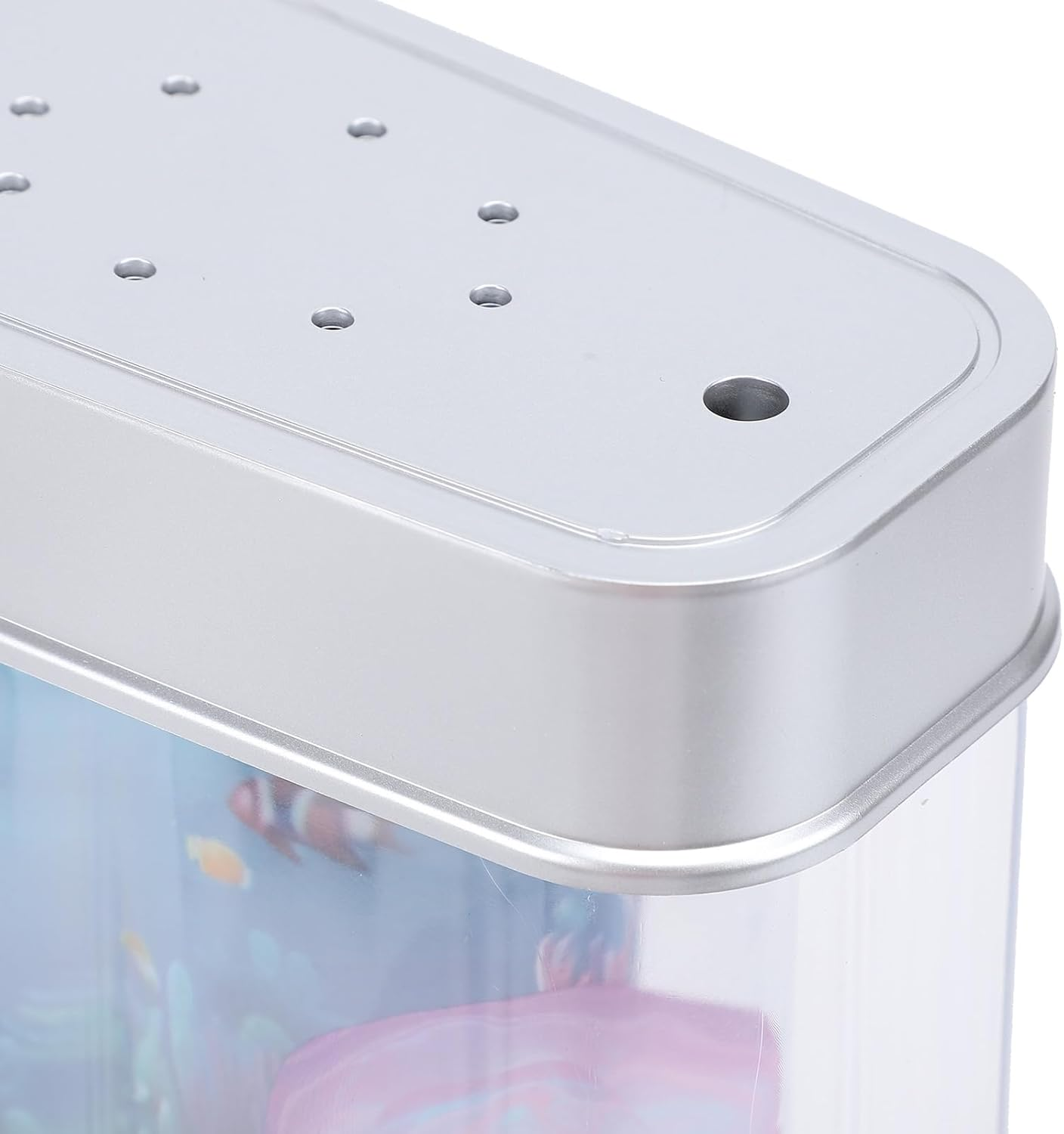 Fake Fish Tank with Moving Jellyfish & Fish, Mini Fake Aquarium Decorative Lamp, Artificial Aquarium Night Light for Desktop Bedroom Decor image number 4