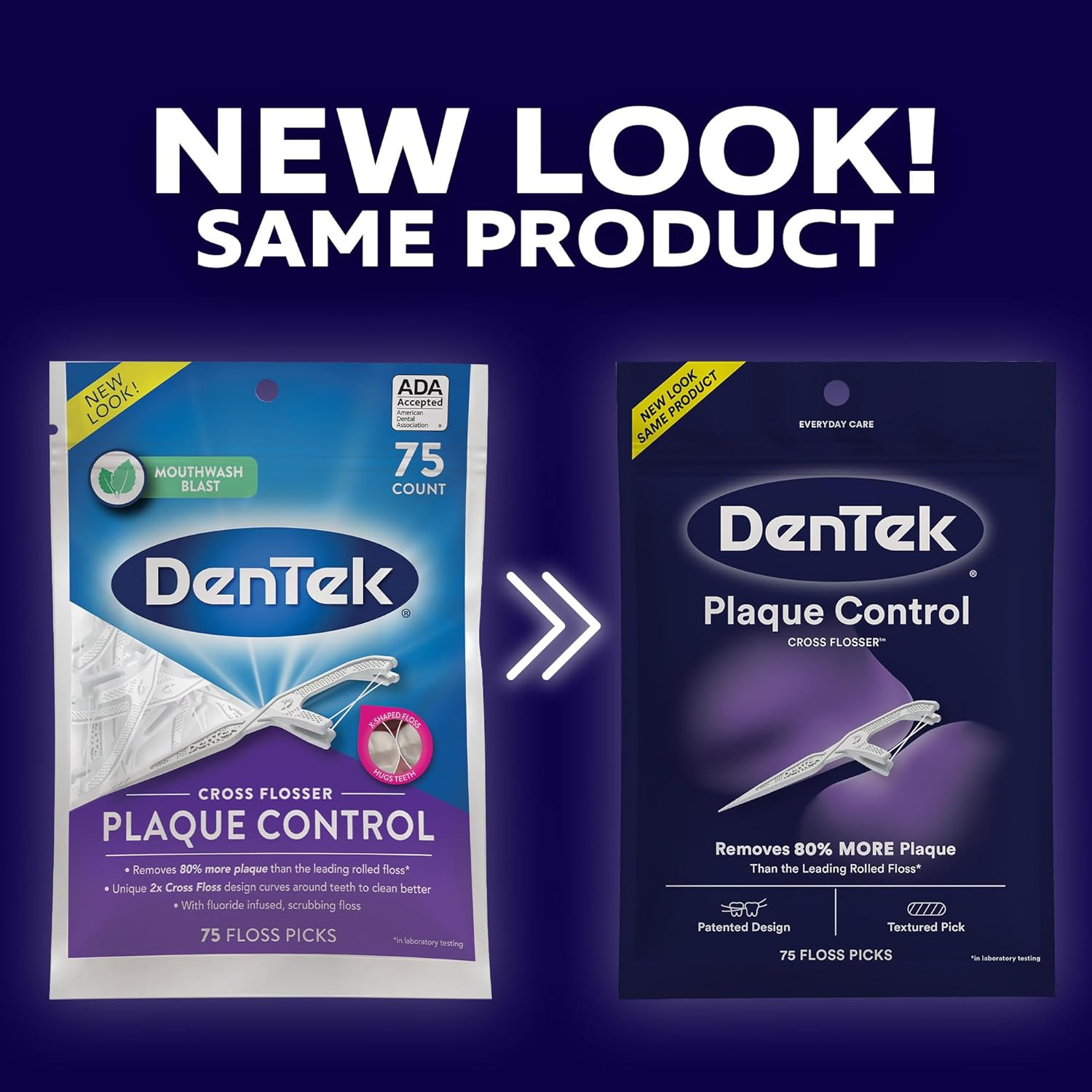 Dentek Cross Flosser Floss Picks, X-Shaped Floss Hugs Teeth, 75 Count image number 4