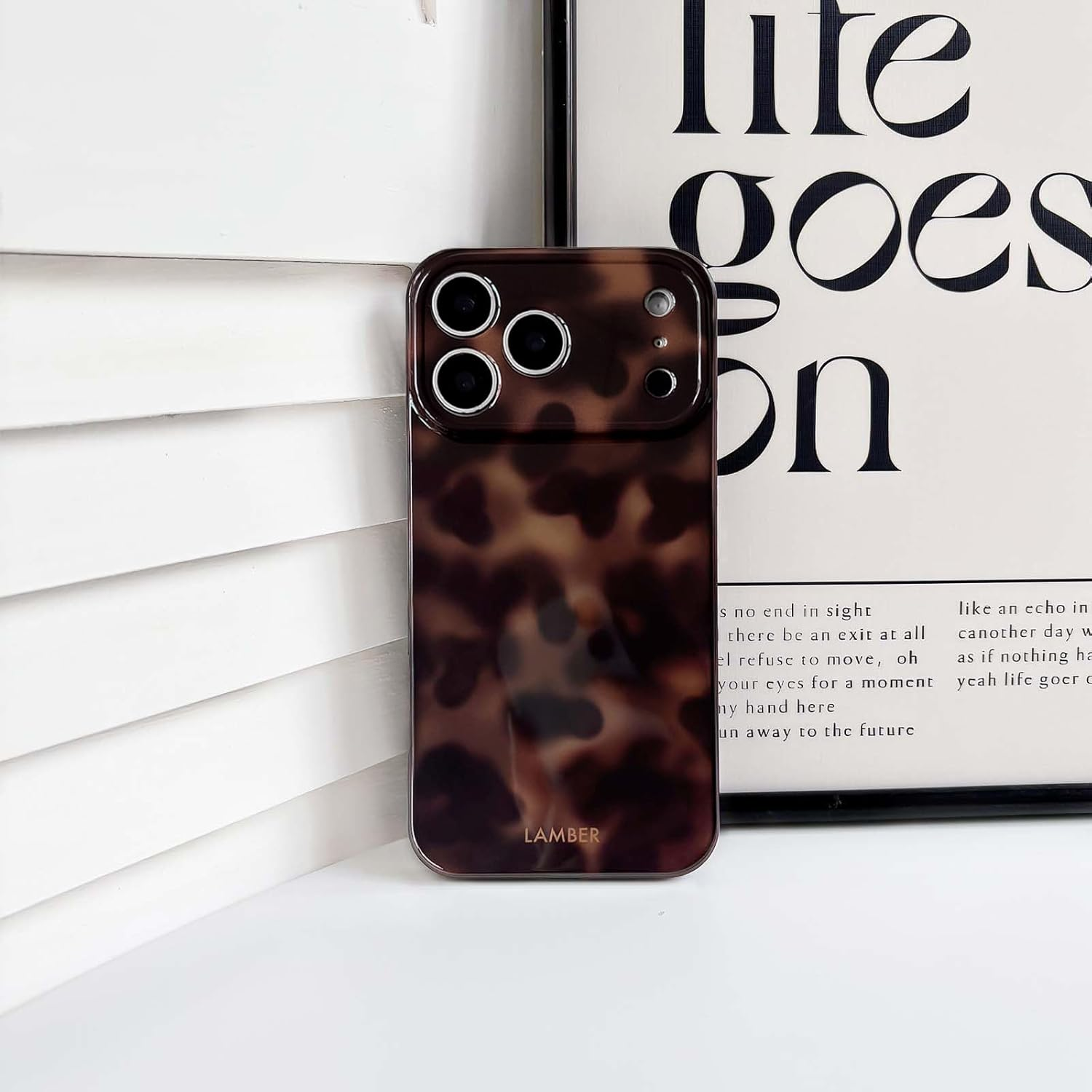 NITITOP Compatible with Iphone 17 Pro Max Case Cute Stylish Leopard Print Brown Amber Aesthetic Design for Women Girls Men Soft TPU Shockproof Protective Cover - Brown image number 4