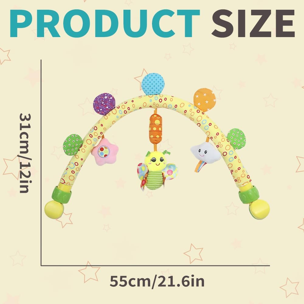 Baby Bassinet Toys, Infant & Toddlers Crib Stroller Accessory & Pram Activity Bar Toy for Senses and Motor Skills Development Indoor and Outdoor (Butterfly) image number 2